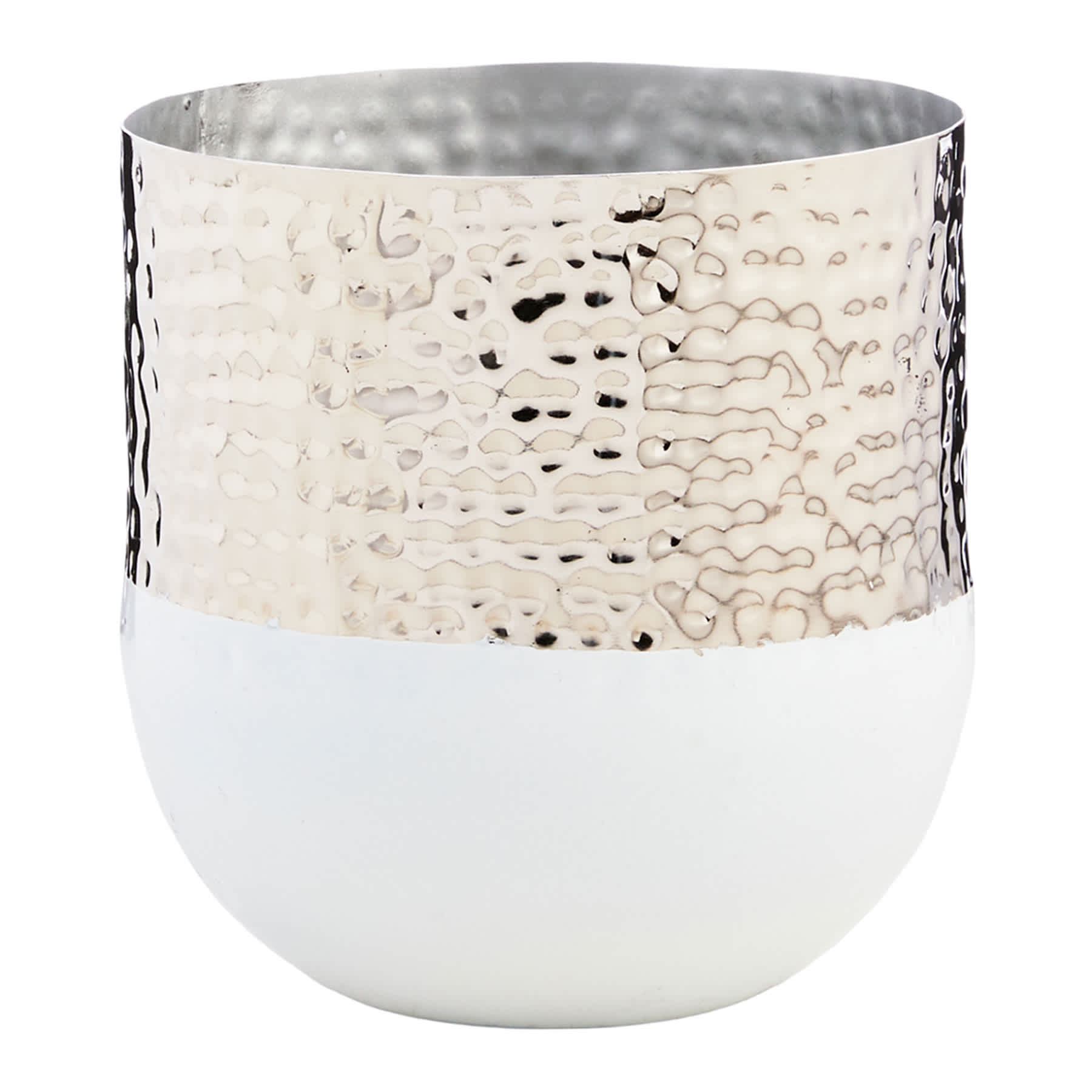 Found & Fable Silver Metal Outdoor Planter, Small