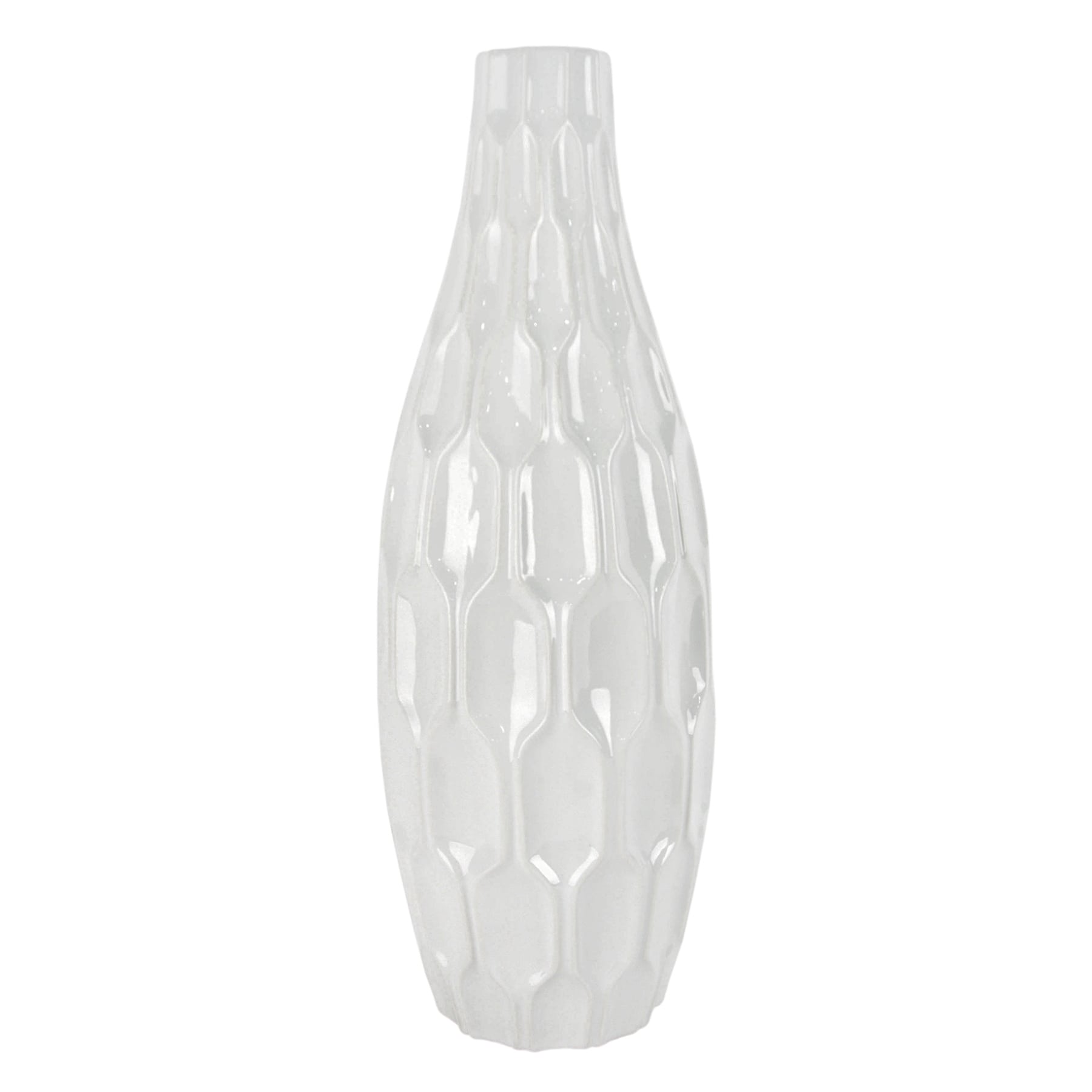 Honeybloom White Katherine Ceramic Floor Vase, 22"
