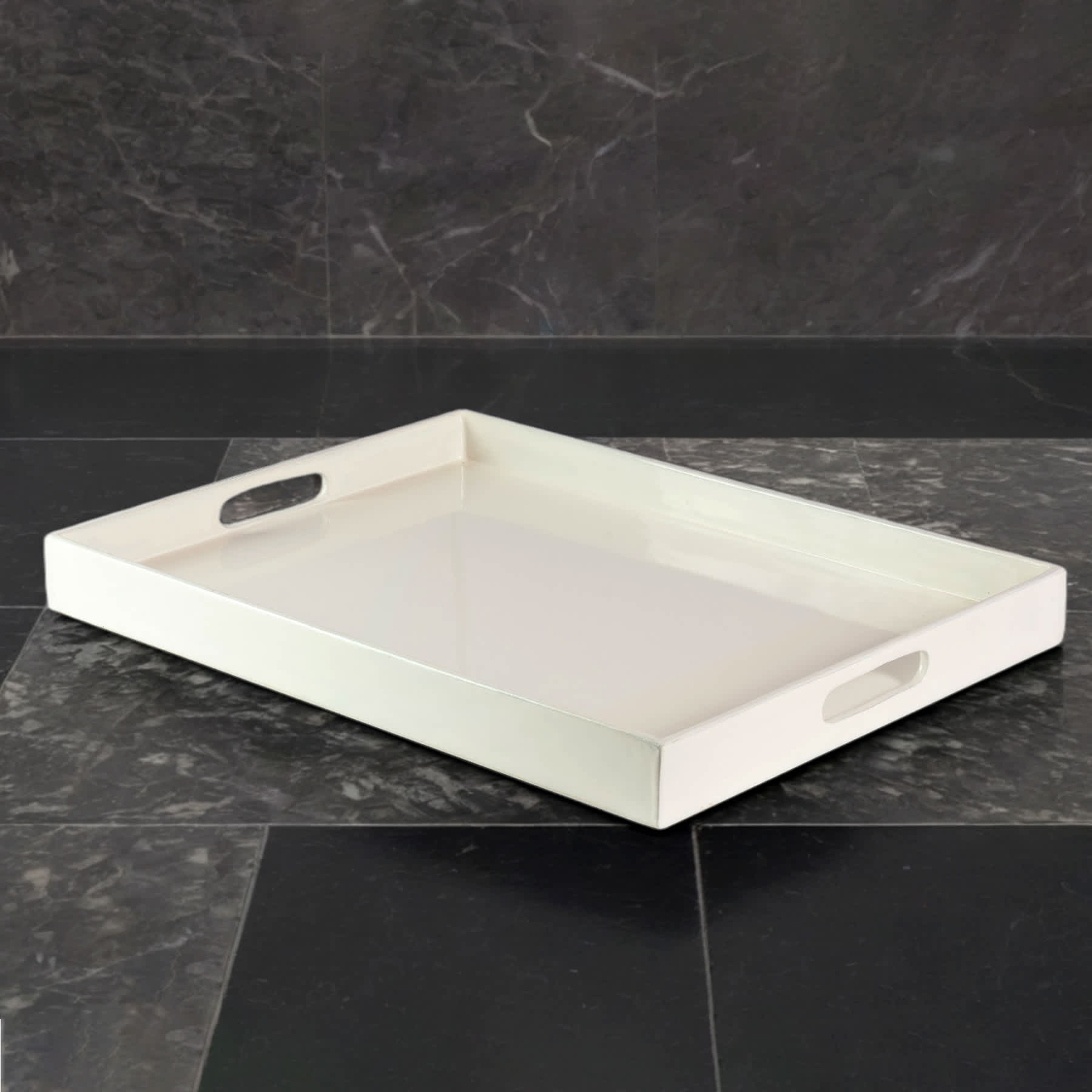 White Enameled Tray, 19x14