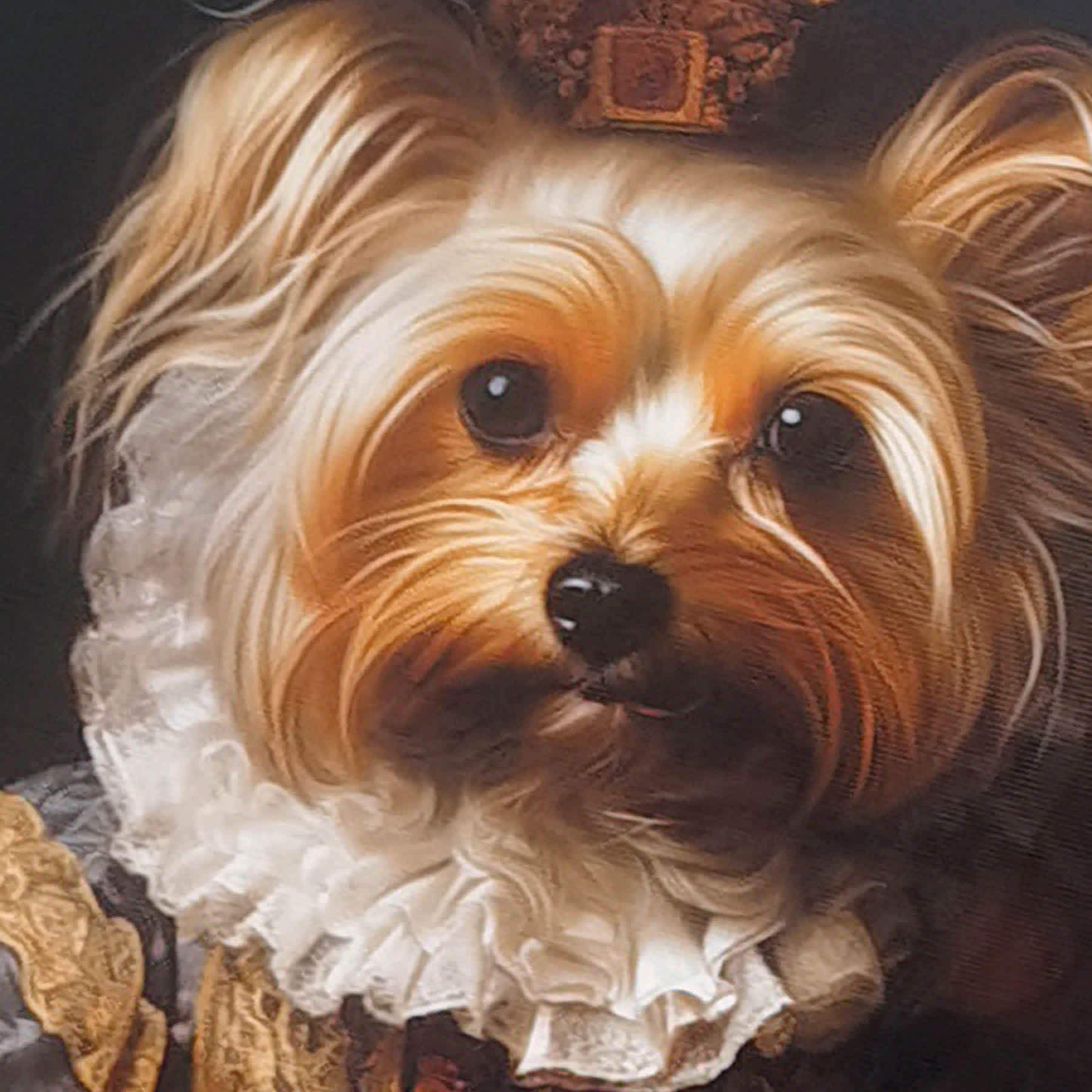 12X12 Victorian Yorkshire Terrier Canvas Wall Art