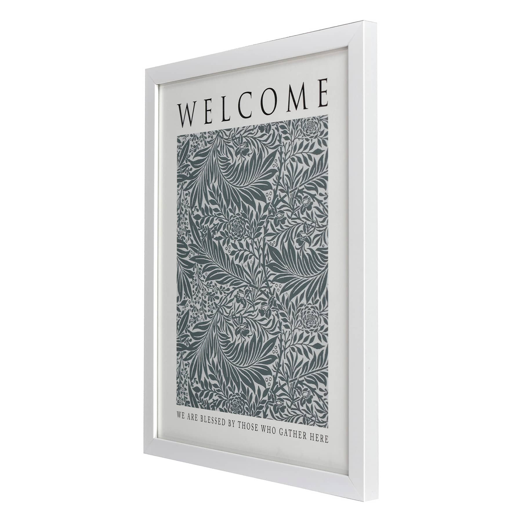 Glass Framed Welcome Print Wall Art, 13x17