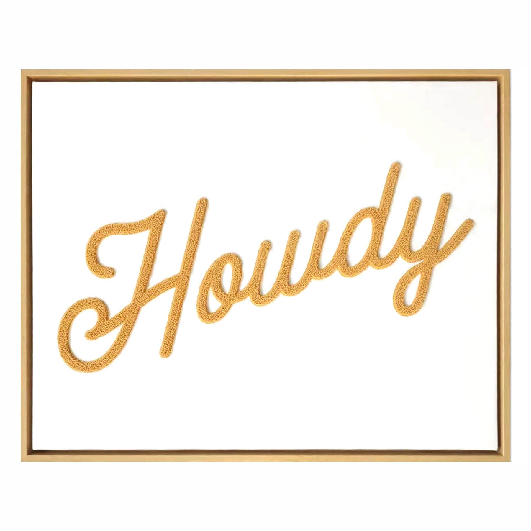 Howdy Embroidery Canvas Wall Art, 16x20