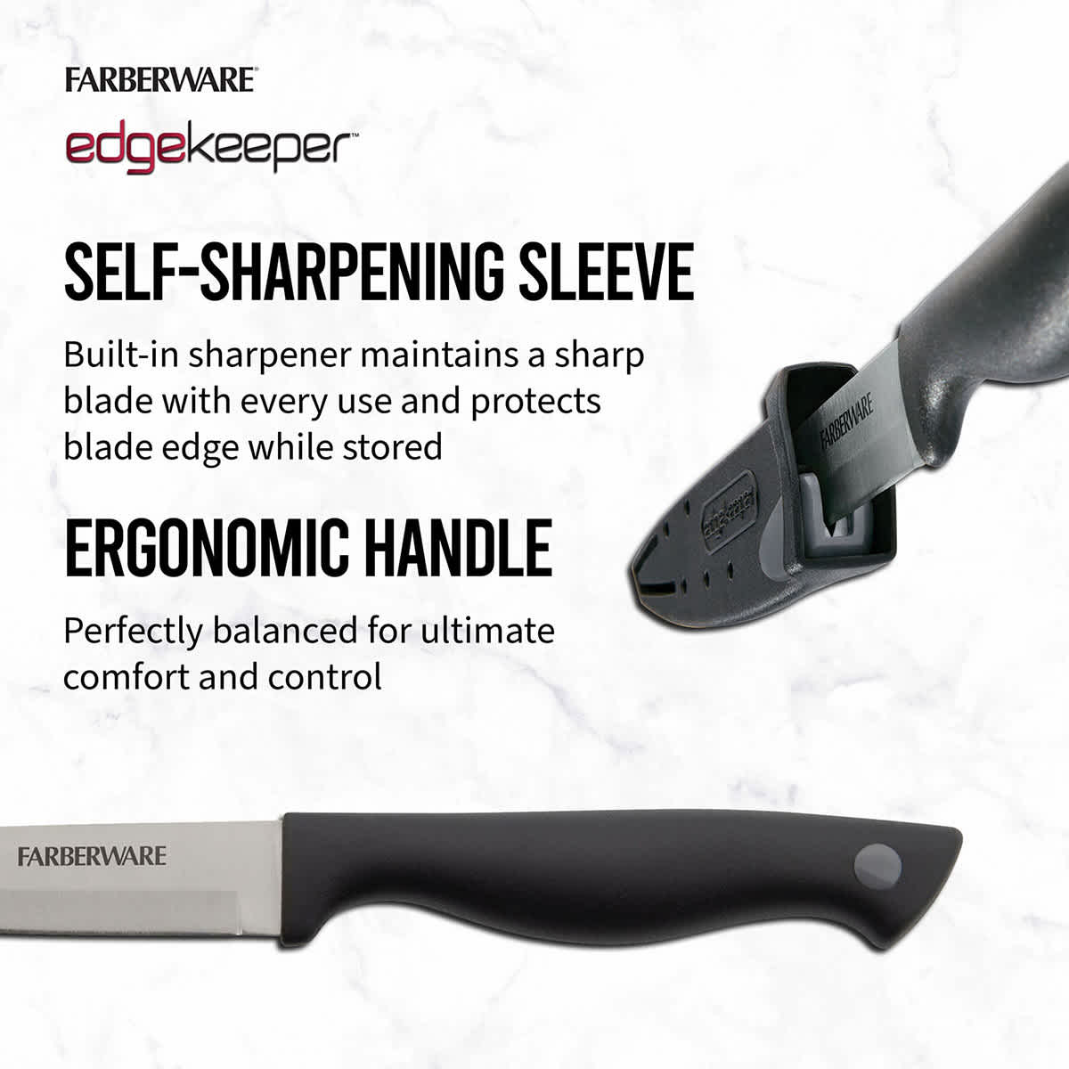 Farberware Edgekeeper Black Paring Knife, 3.5"