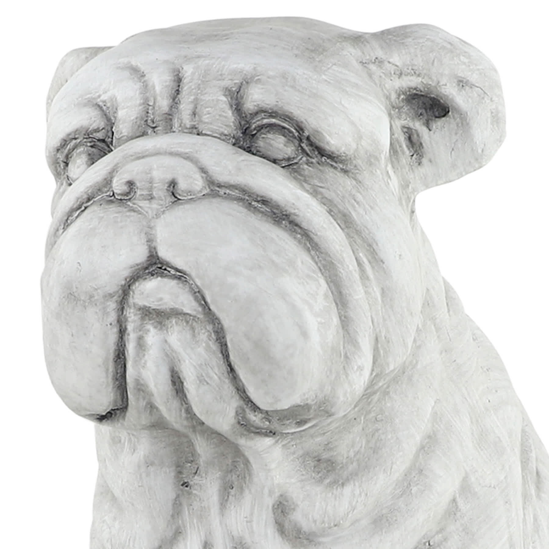 Grey Bulldog Outdoor Garden Statue, 14"