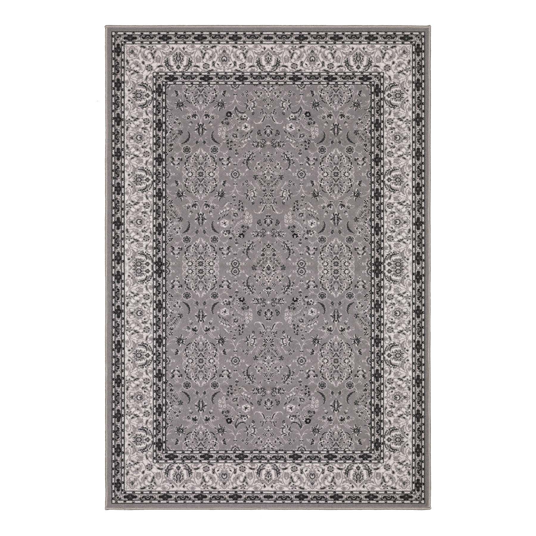 (D625) Barnes Grey Traditional Area Rug, 4x6