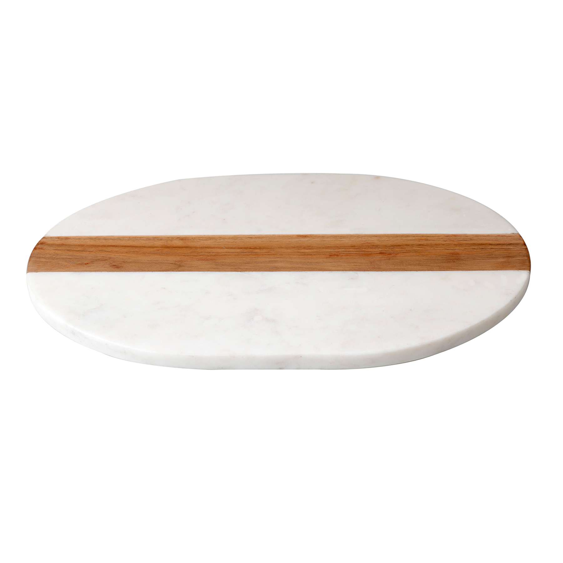 Marble & Wood Oval Serving Board