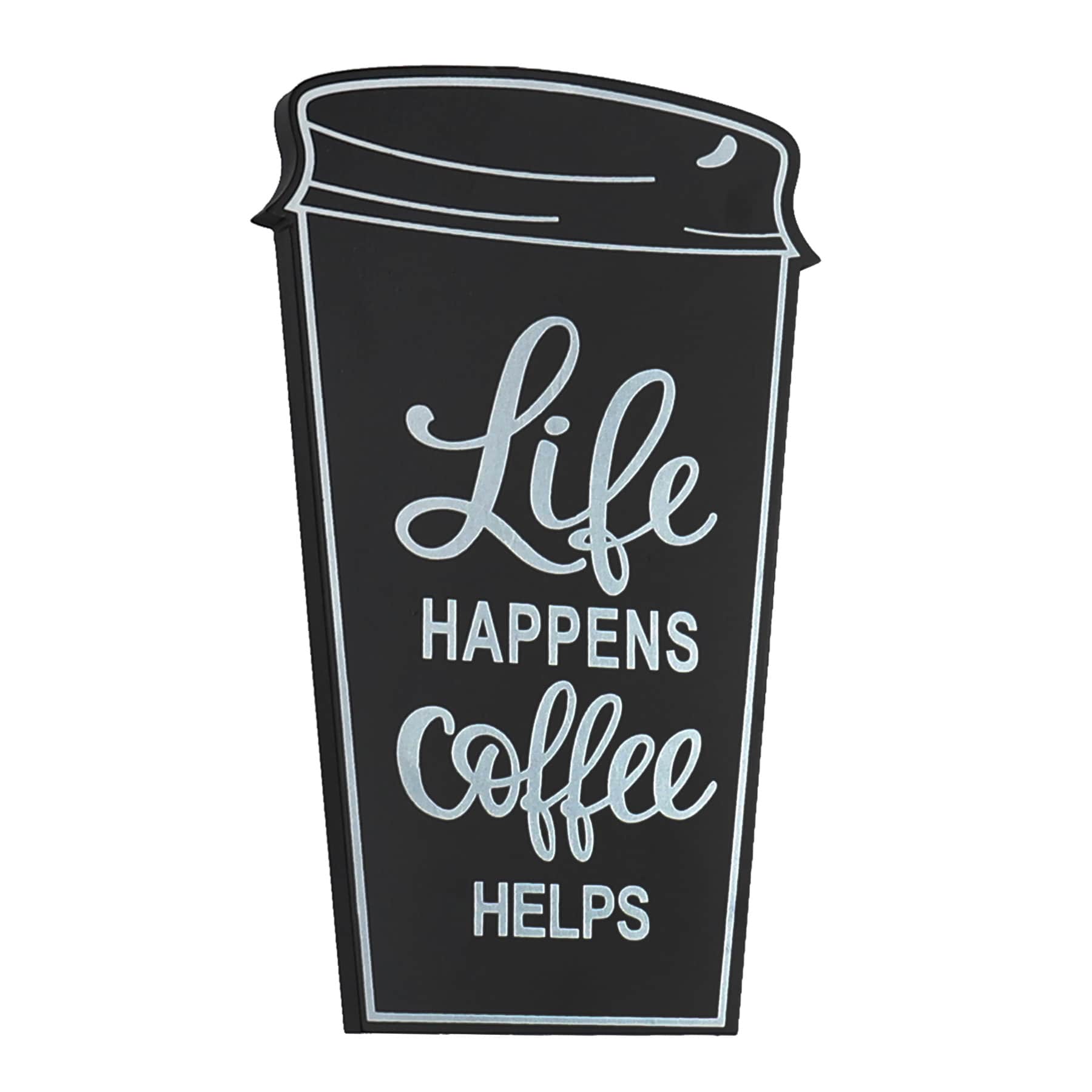 Black Coffee Up Wooden Wall Art, 8x12