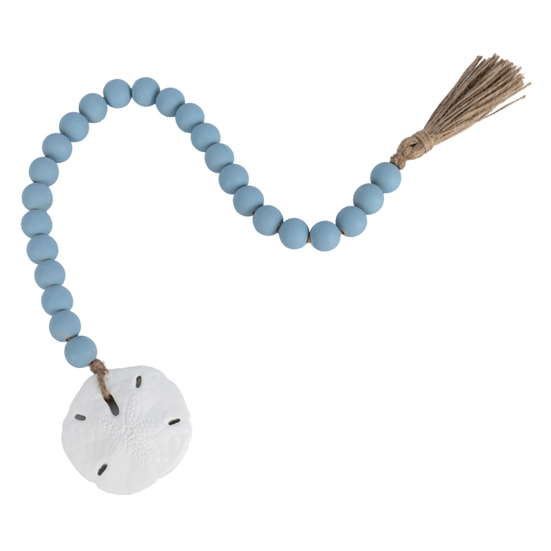 Honeybloom Blue Wood with Sand Dollar Garland, 32"