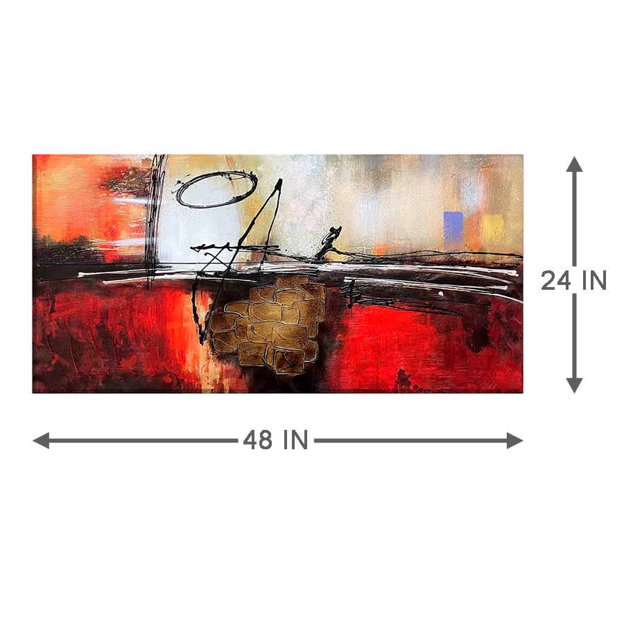 Scribble Abstract Enhanced Canvas Wall Art, 24x48