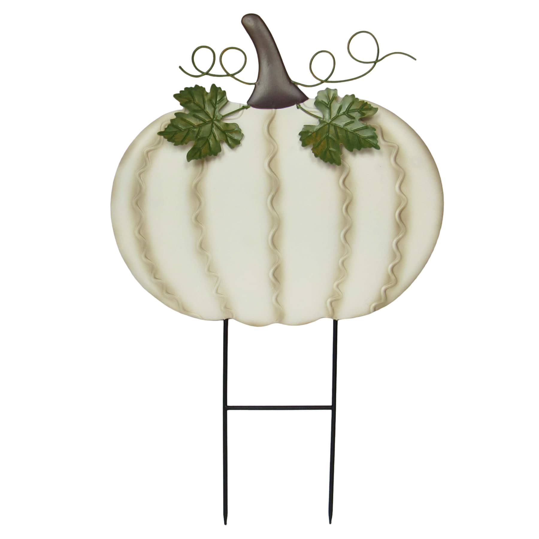 Homespun Harvest White Pumpkin Yardstake, 28"