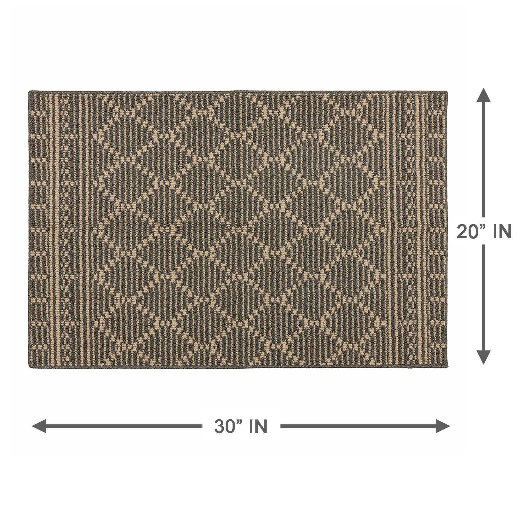 Olympia Charcoal & Tan Trellis Accent Rug, 20x30