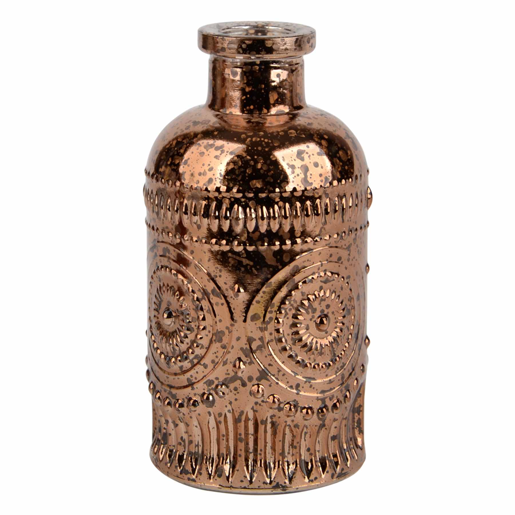 Brown Mercury Glass Bud Vase, 3.5"