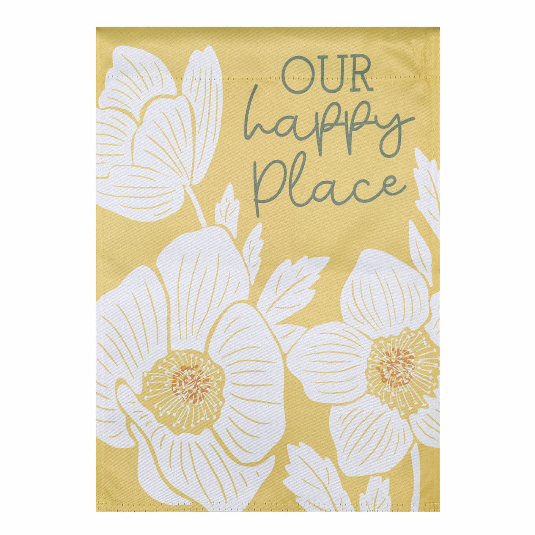 Honeybloom Our Happy Place Garden Flag, 18"