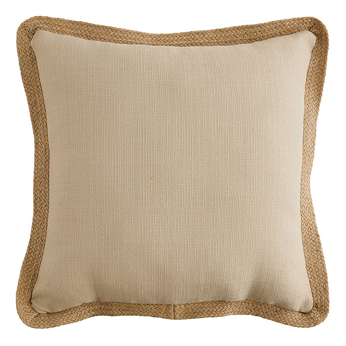 2-Pack Natural Jute Trim Outdoor Throw Pillow, 18"