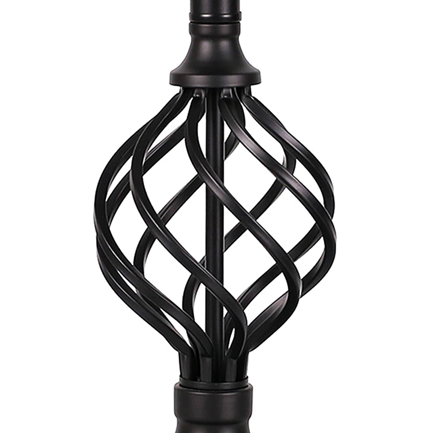 Black Metal Spiral Small Lamp Base, 16"