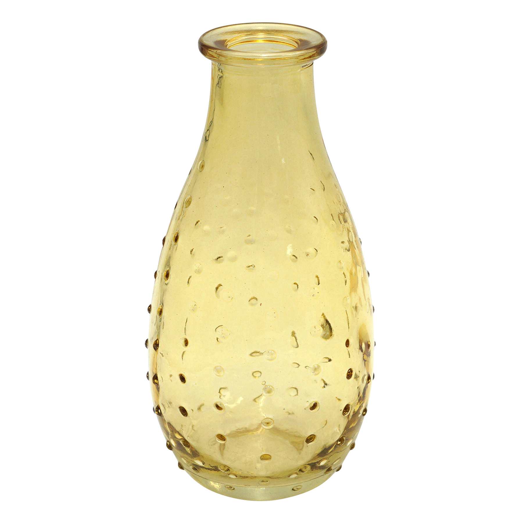 Yellow Glass Dot Bud Vase, 5.5"