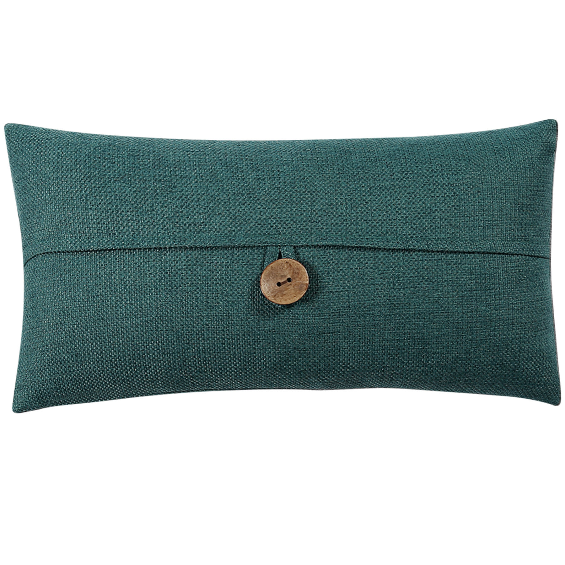 Clayton Teal Coconut Button Throw Pillow, 13x24