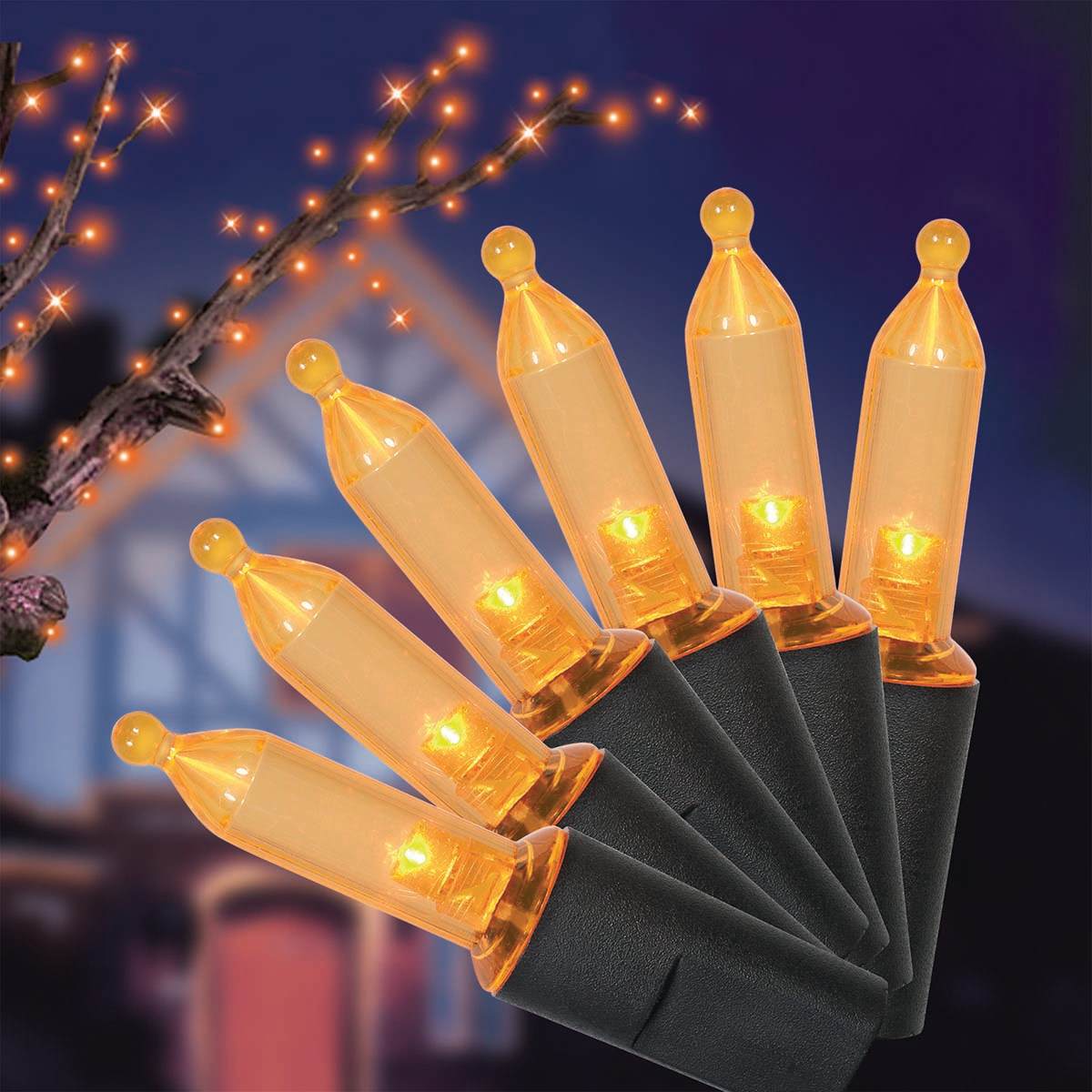 70-Count UL LED Orange Mini Lights