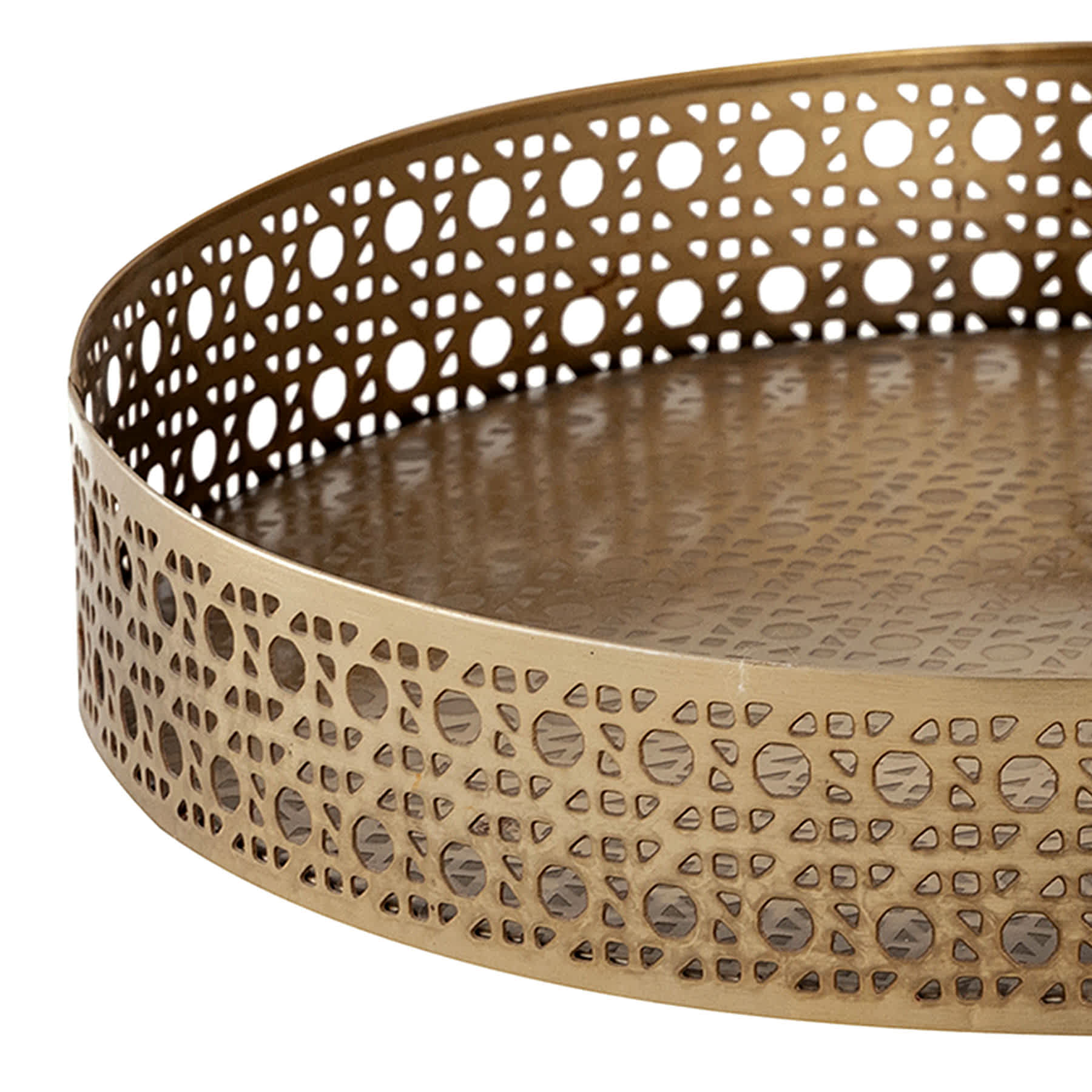 Round Key Scroll Decorative Tray, Small