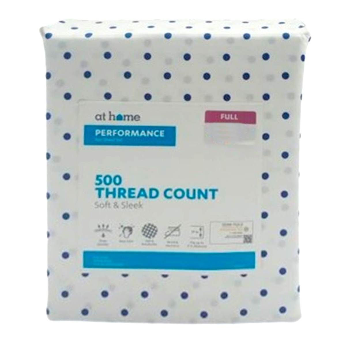 4-Piece Dot Print 500 Thread Count Cotton Blend Sheet Set, Full