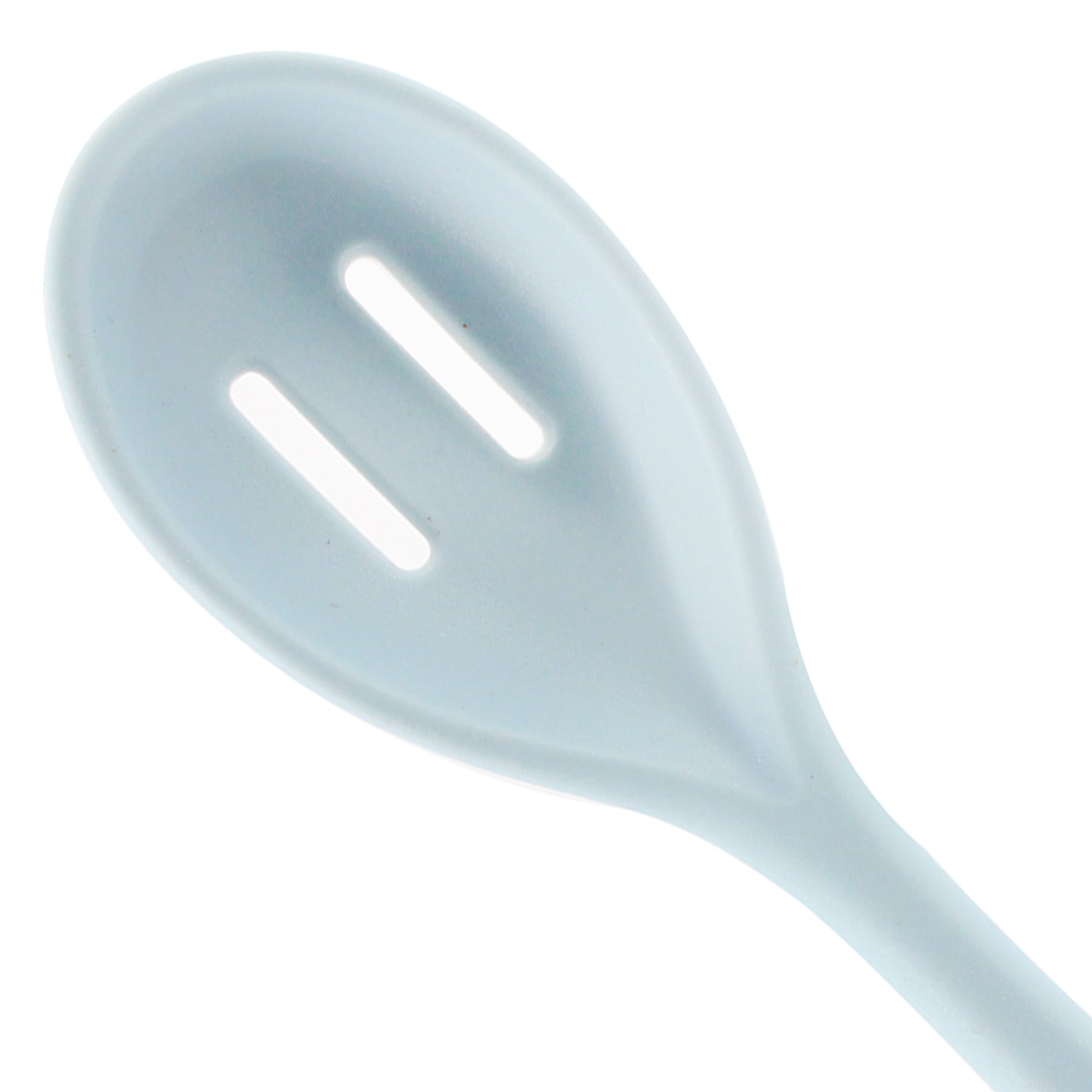 Mini Slotted Silicone Spoon, Light Blue