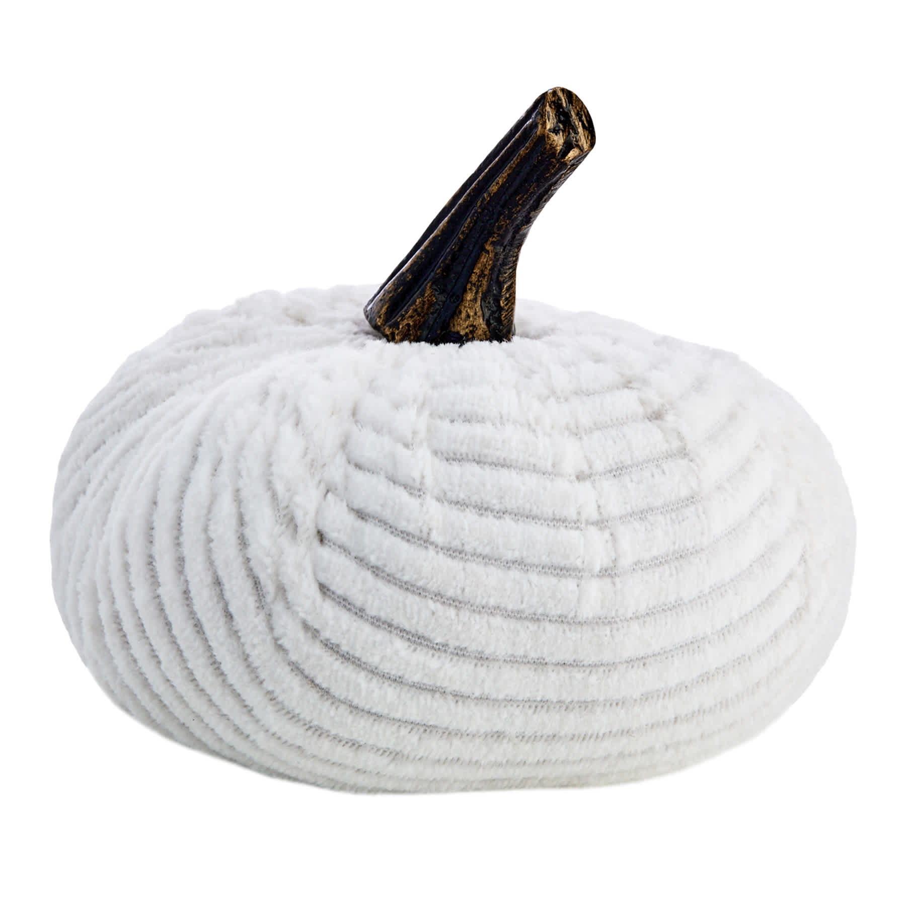White Corduroy Pumpkin, 4"