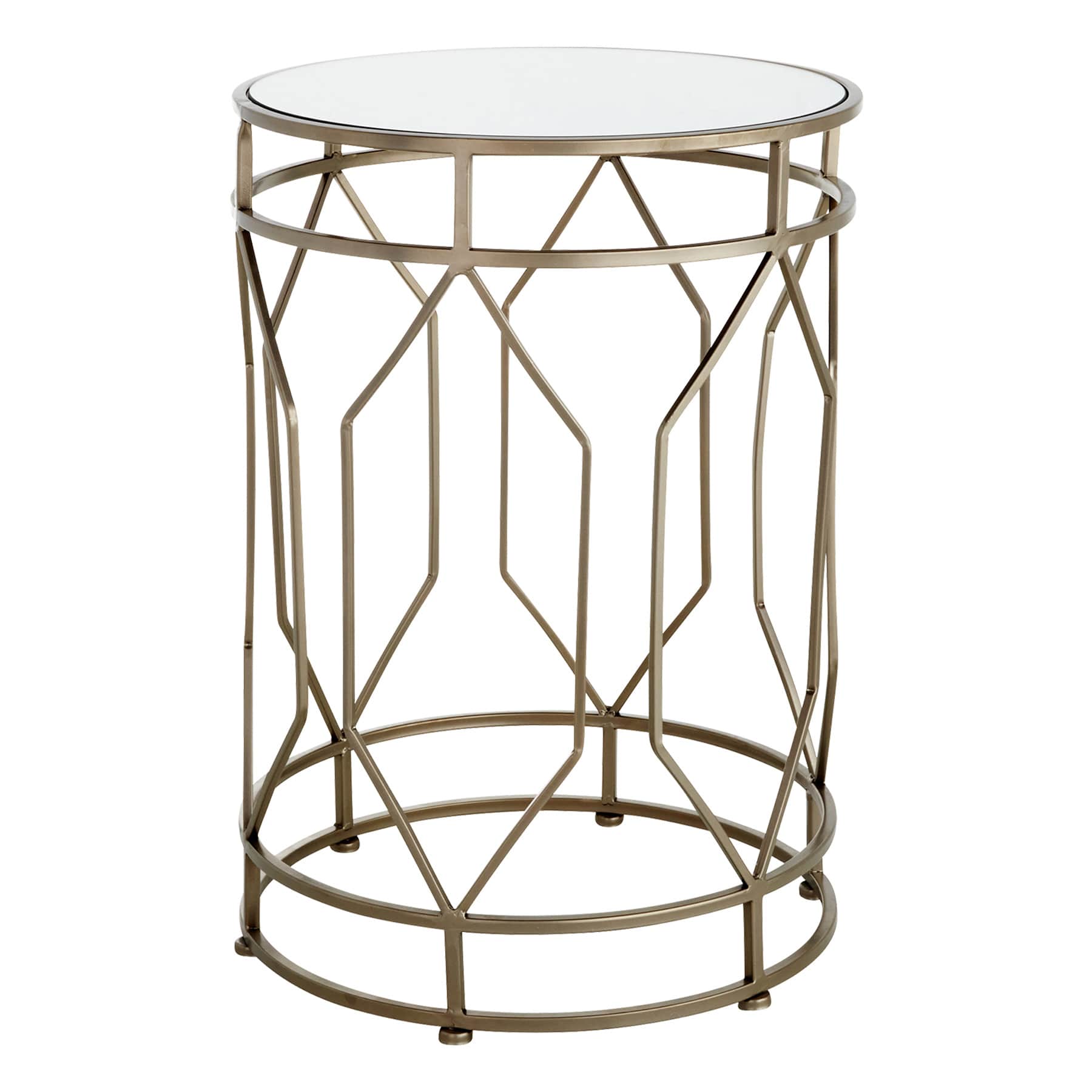 Providence Silver Metal Quatrefoil Nesting Table, Small