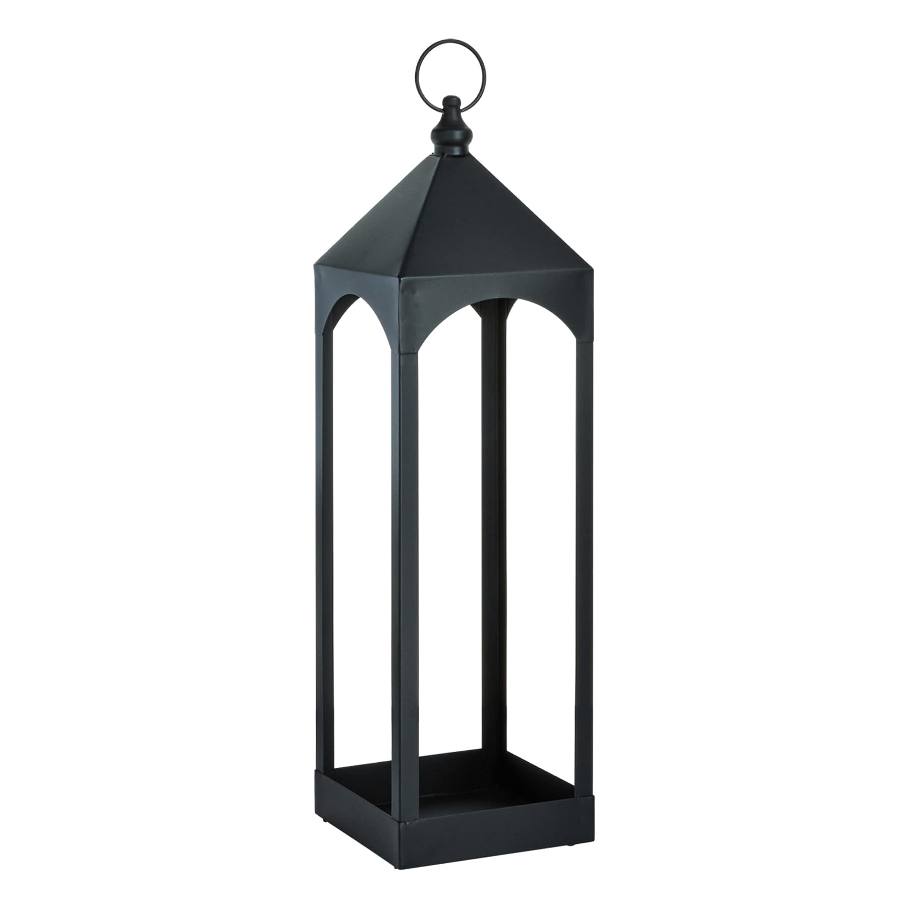 Found & Fable Oversized Black Metal Floor Lantern, Medium