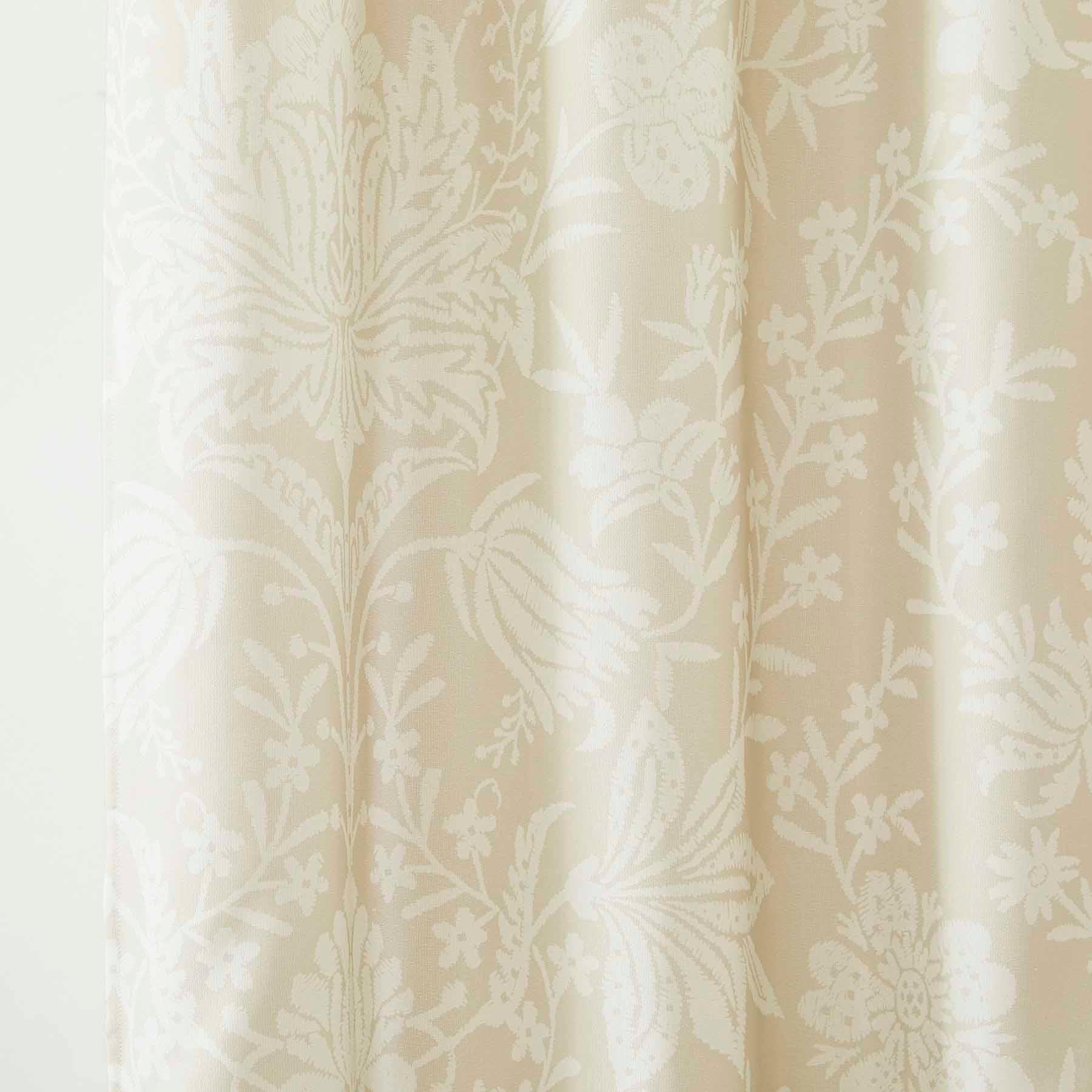 Found & Fable Cream Lotus Floral Print Single Shower Curtain, 72"