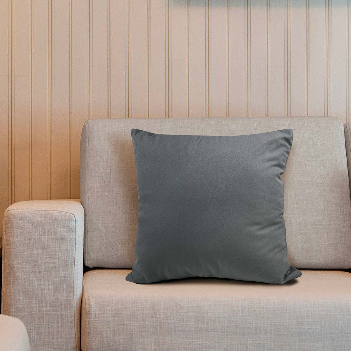 Grey Throw Pillow, 18"