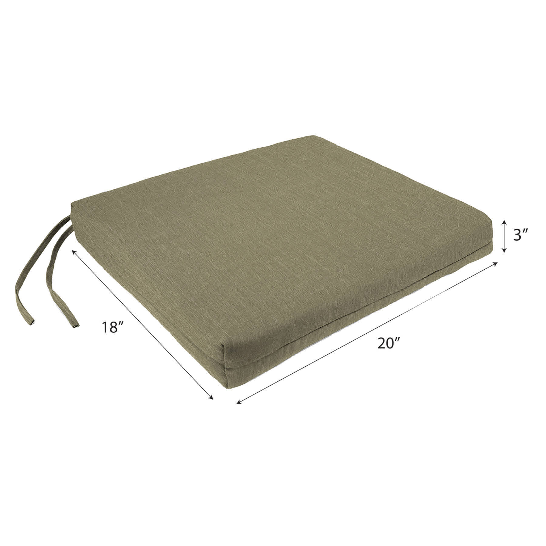 Tahiti Bark Outdoor Square Seat Cushion