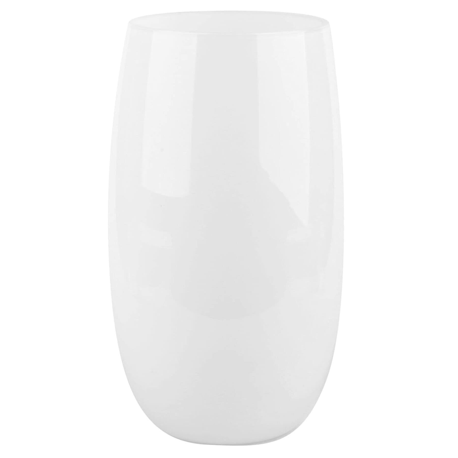 White Glass Vase, 10"