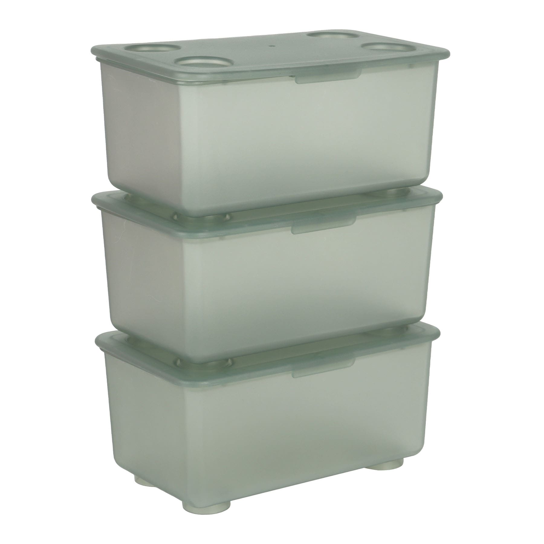 3-Pack Mini Stacking Storage Box, Grey