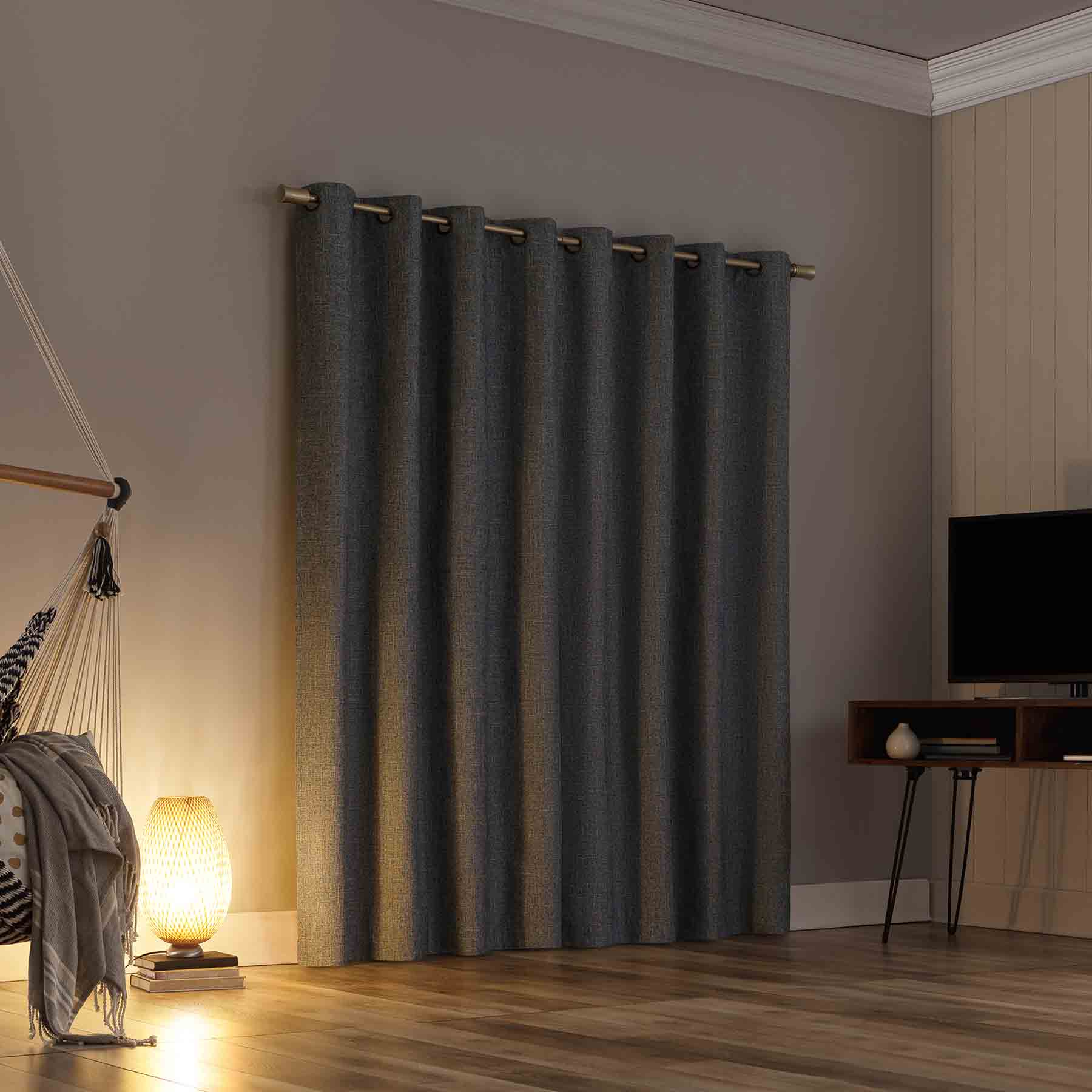 Sun Zero Pacey Navy Blackout Grommet Curtain Panel, 84"