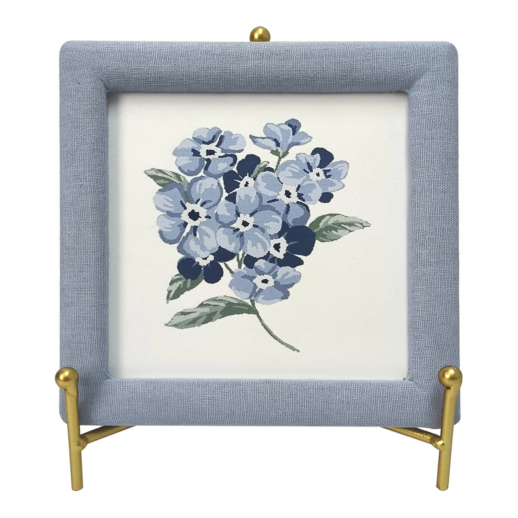 Providence Blue Framed Bouquet Art on Stand, 6"