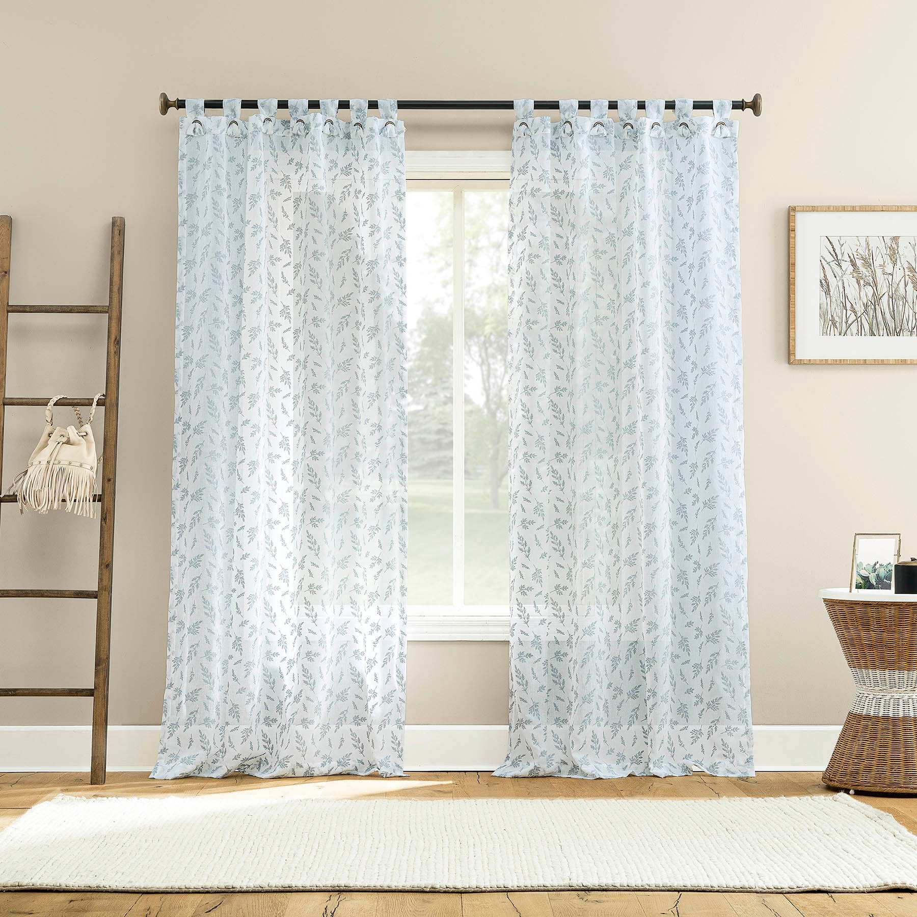 Wiley Sheer Grommet Chambray Single Curtain Panel, 50x84