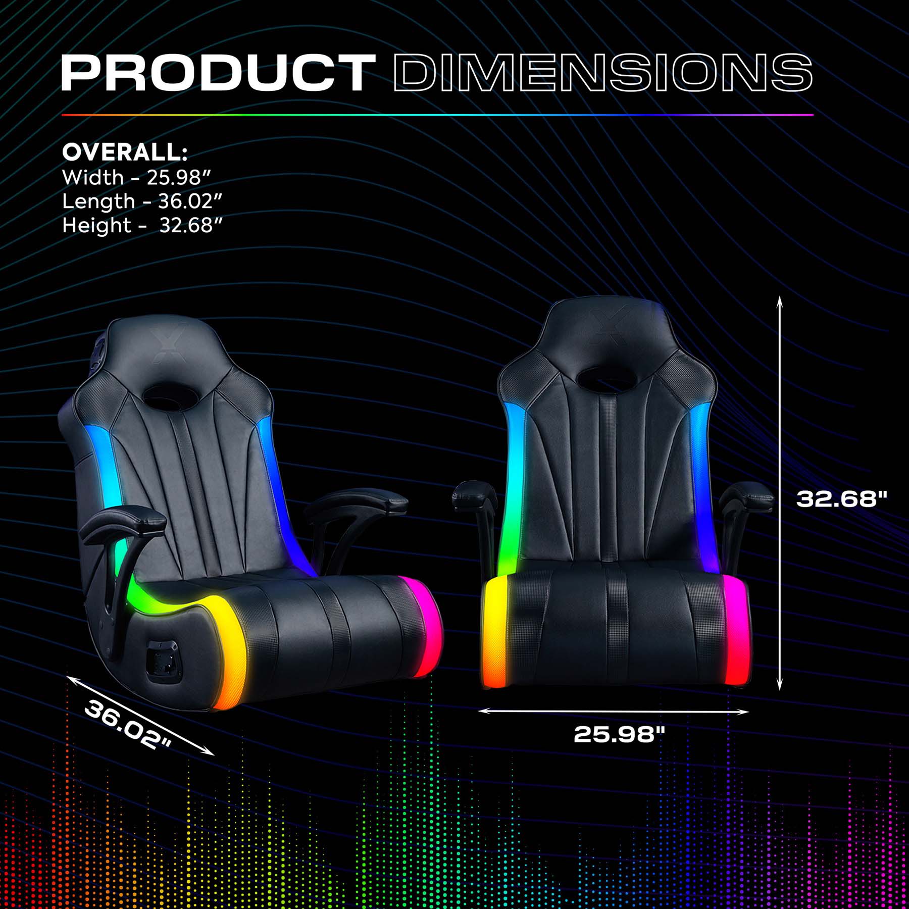 X-Rocker Spectre RGB Audio Floor Rocker, Black