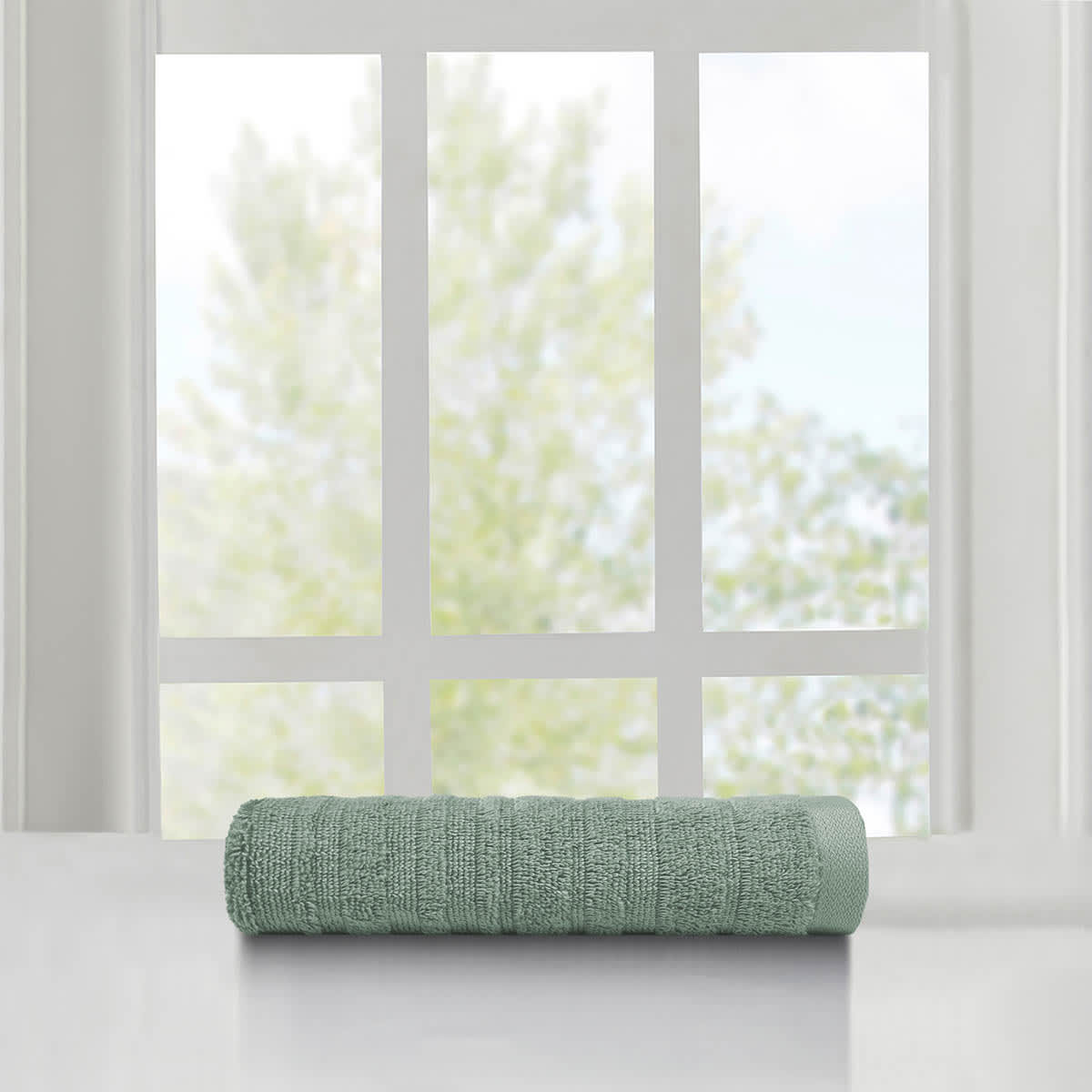 Found & Fable Green Organic Cotton Hand Towel, 16x28