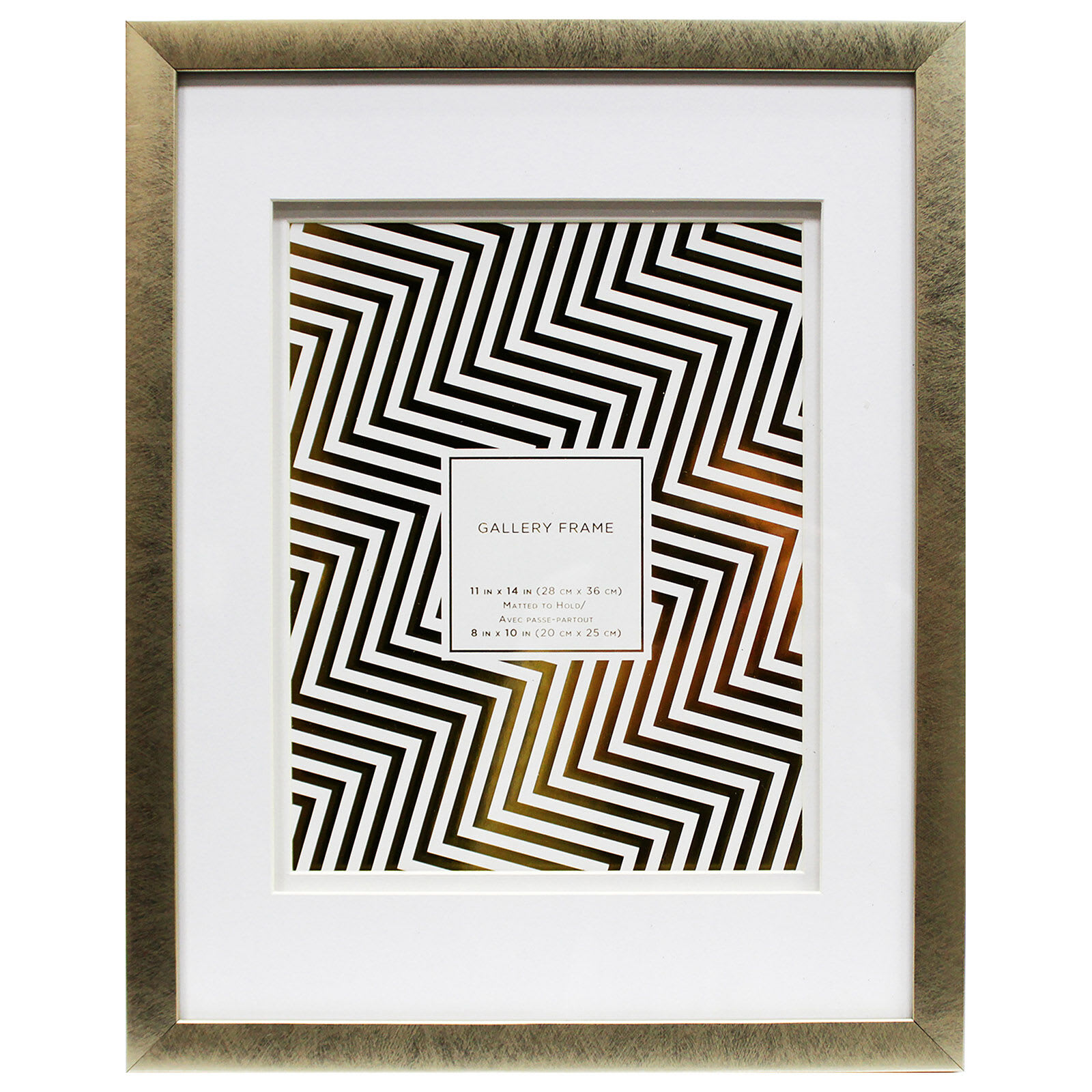 11x14 Matted to 8x10 Wall Frame, Champagne