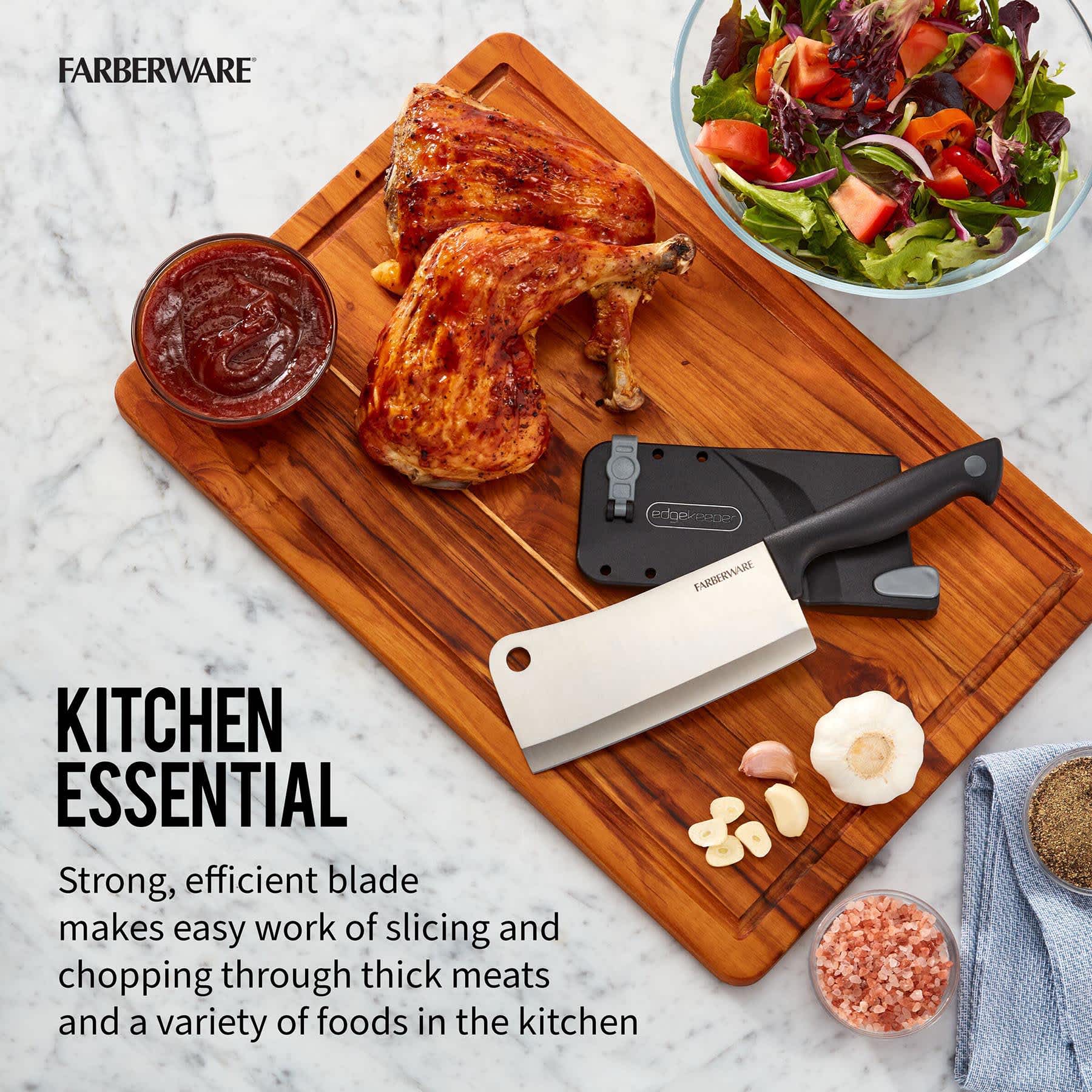 Farberware EdgeKeeper Black Cleaver Knife, 6"