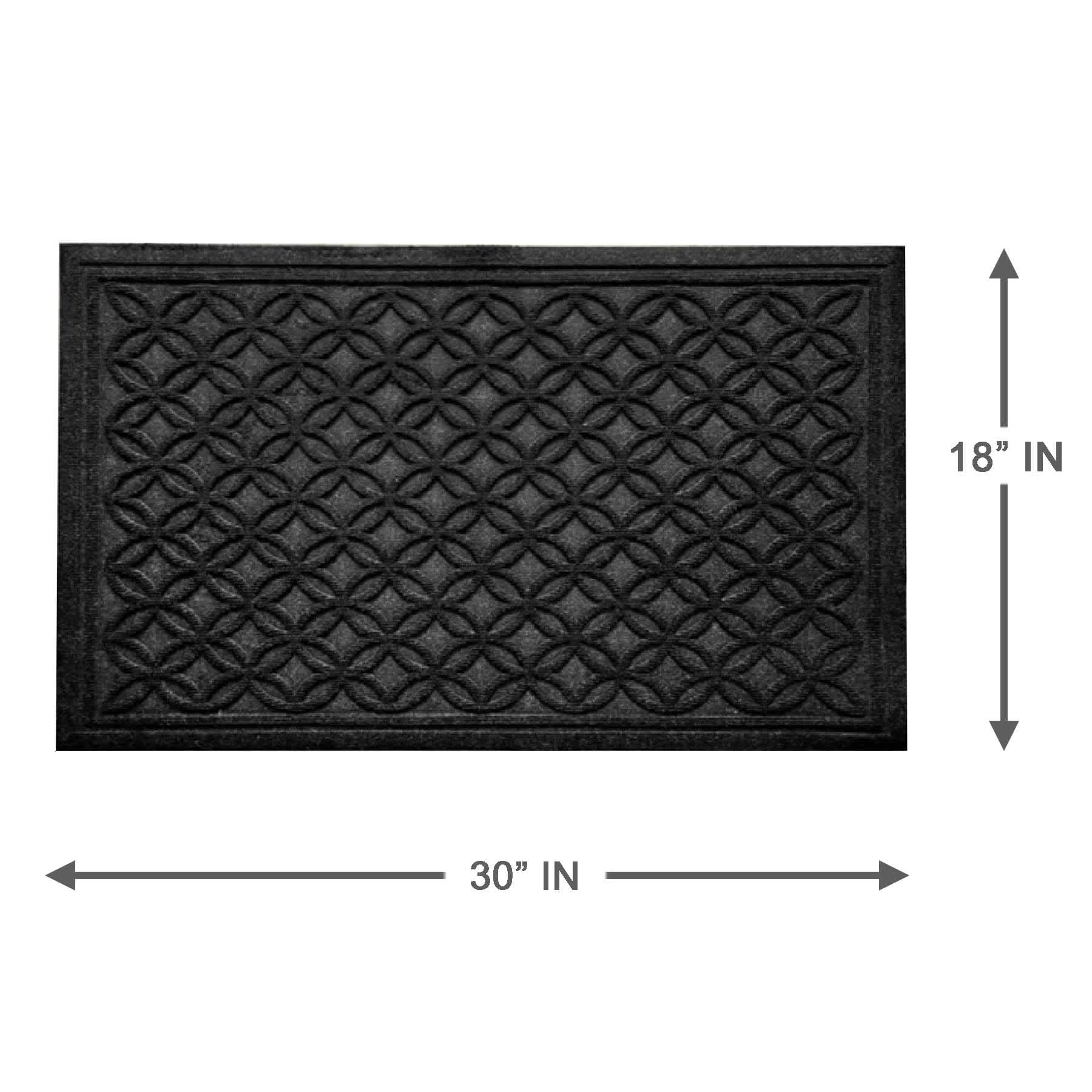 Charcoal Textured Rubber Doormat, 18x30