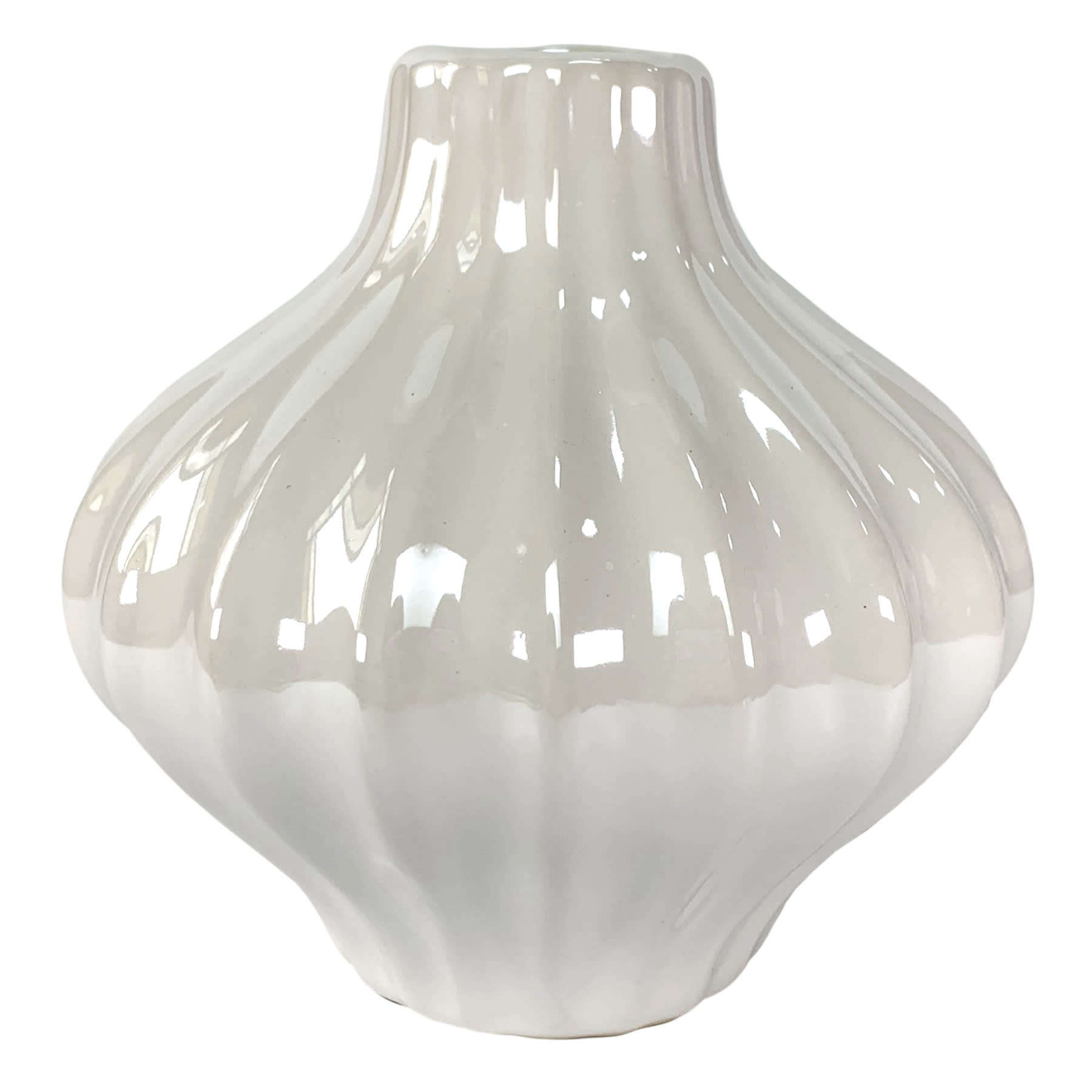 Tracey Boyd White Ceramic Vase, 6"