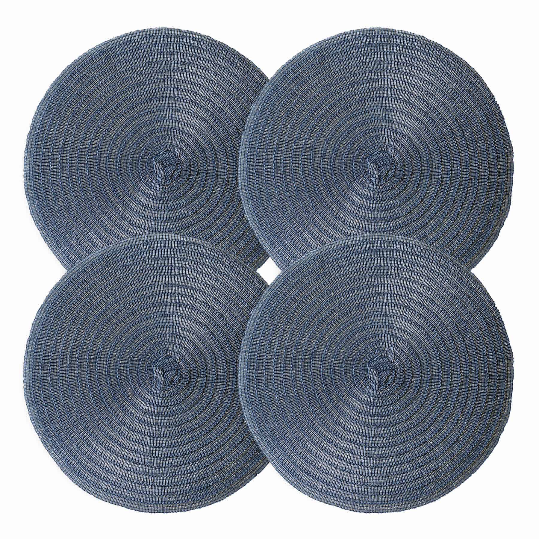 Set of 4 Lumi Chambray Round Placemats, 15"