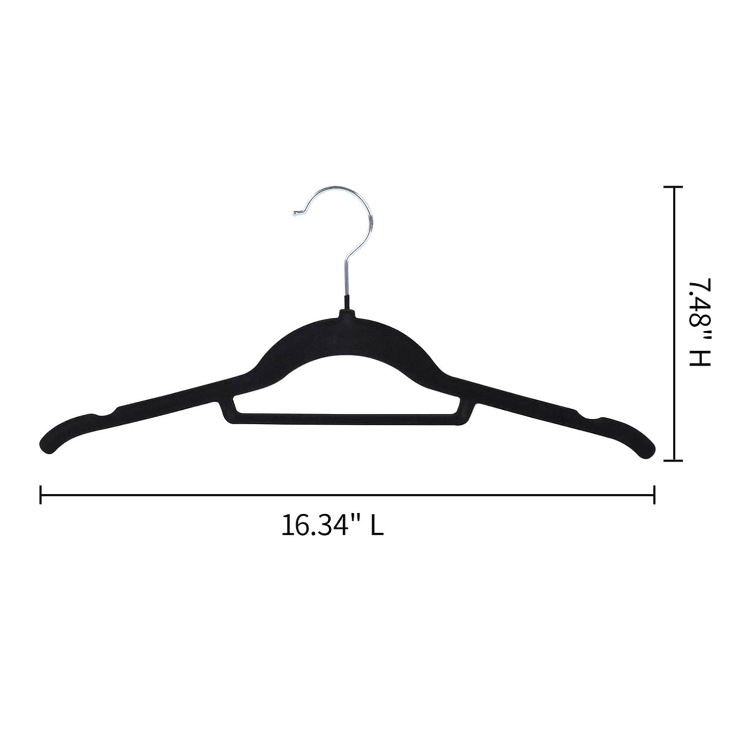 10-Piece Velvet Shirt Hangers, Black