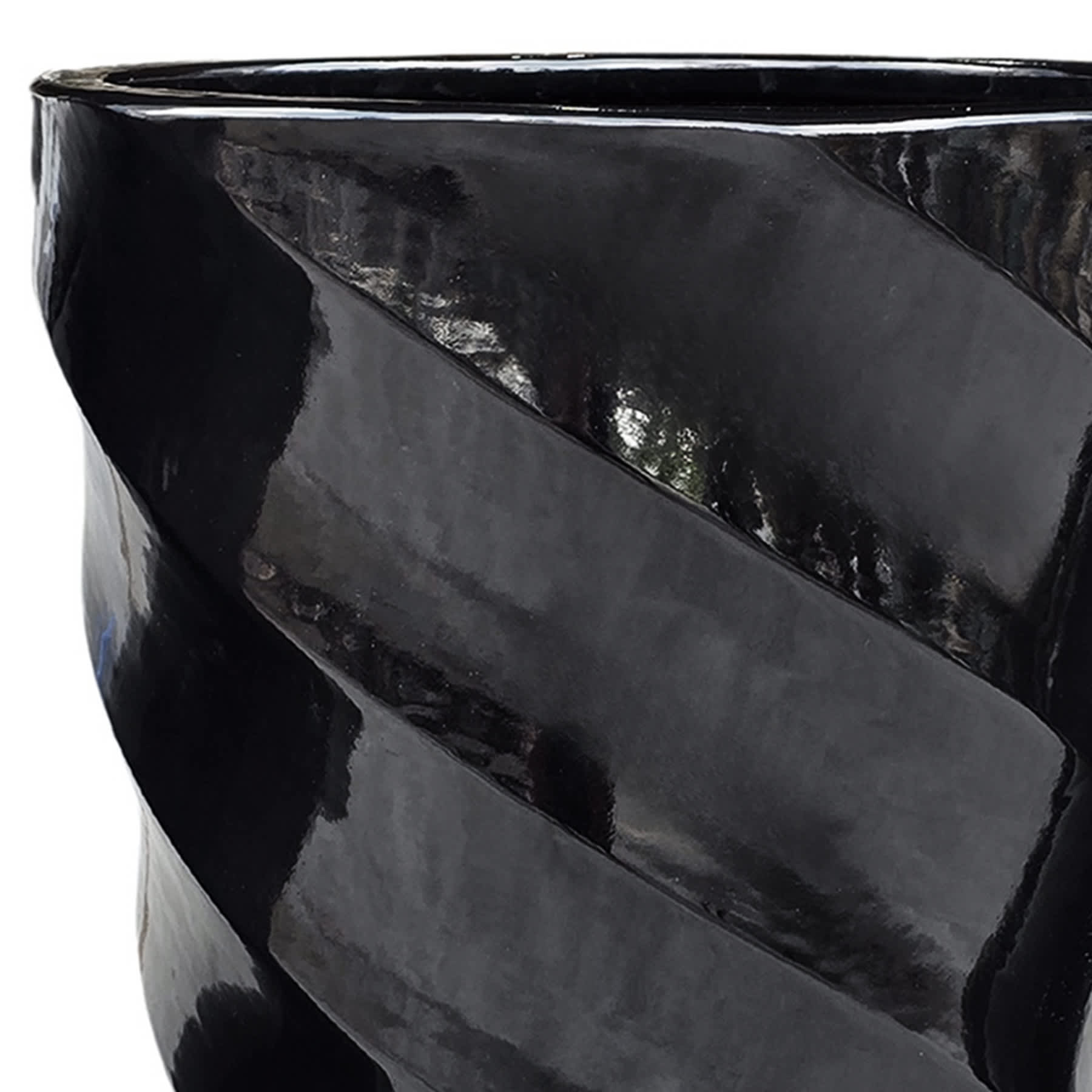 Twist Black Outdoor Planter, Medium