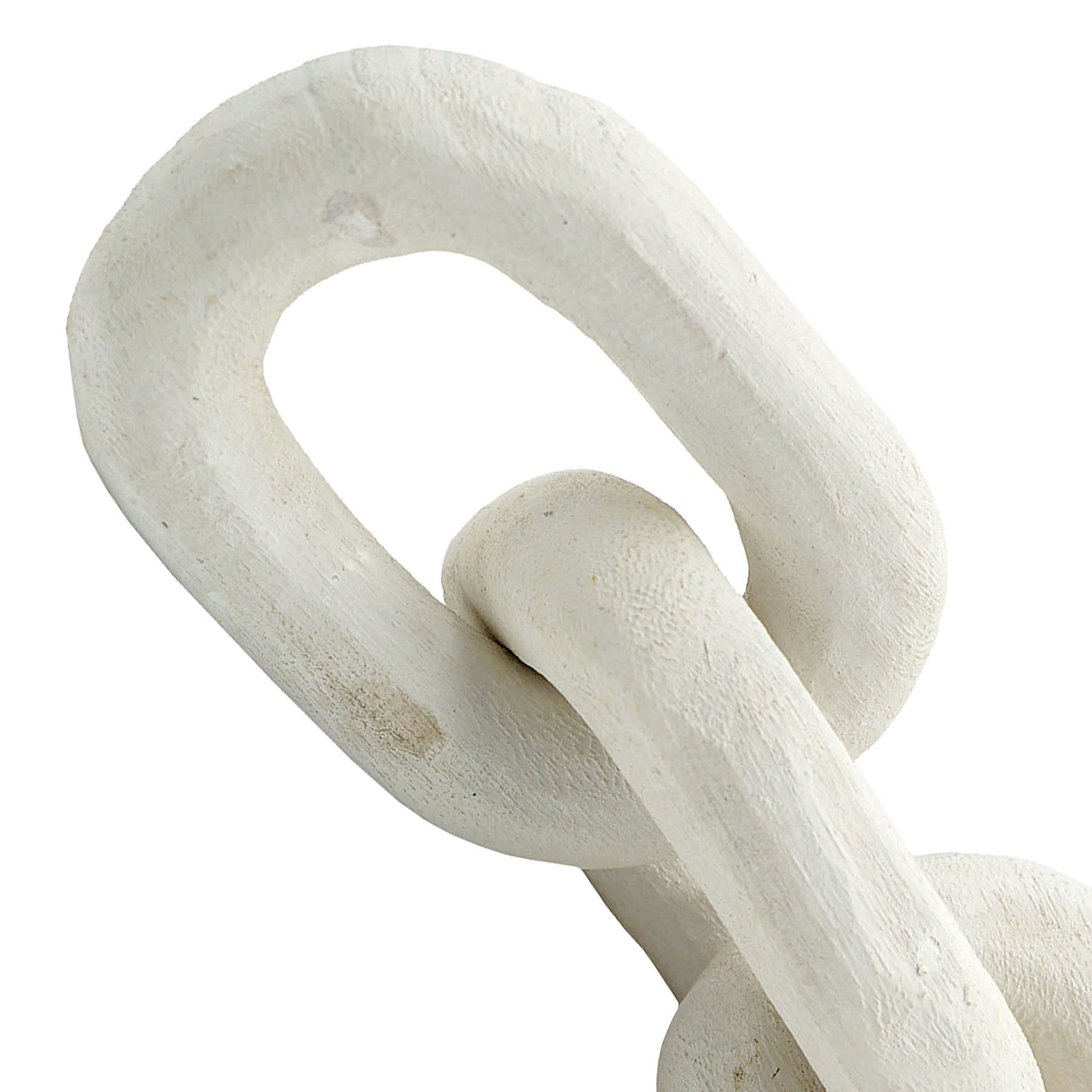 White Wooden Link Table Decor, 10"