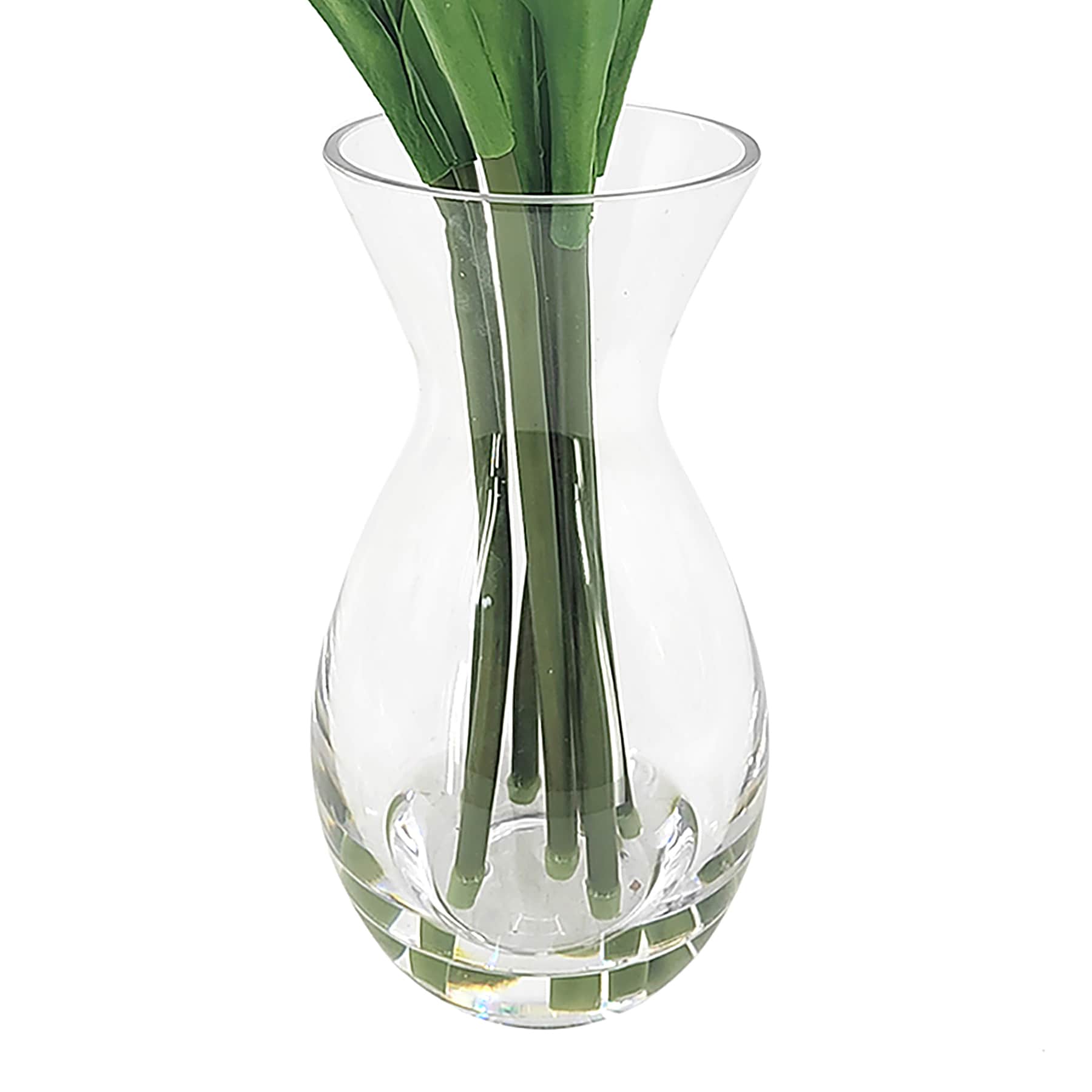 Red Real Feel Tulip Arrangement in Glass Pot, 16"