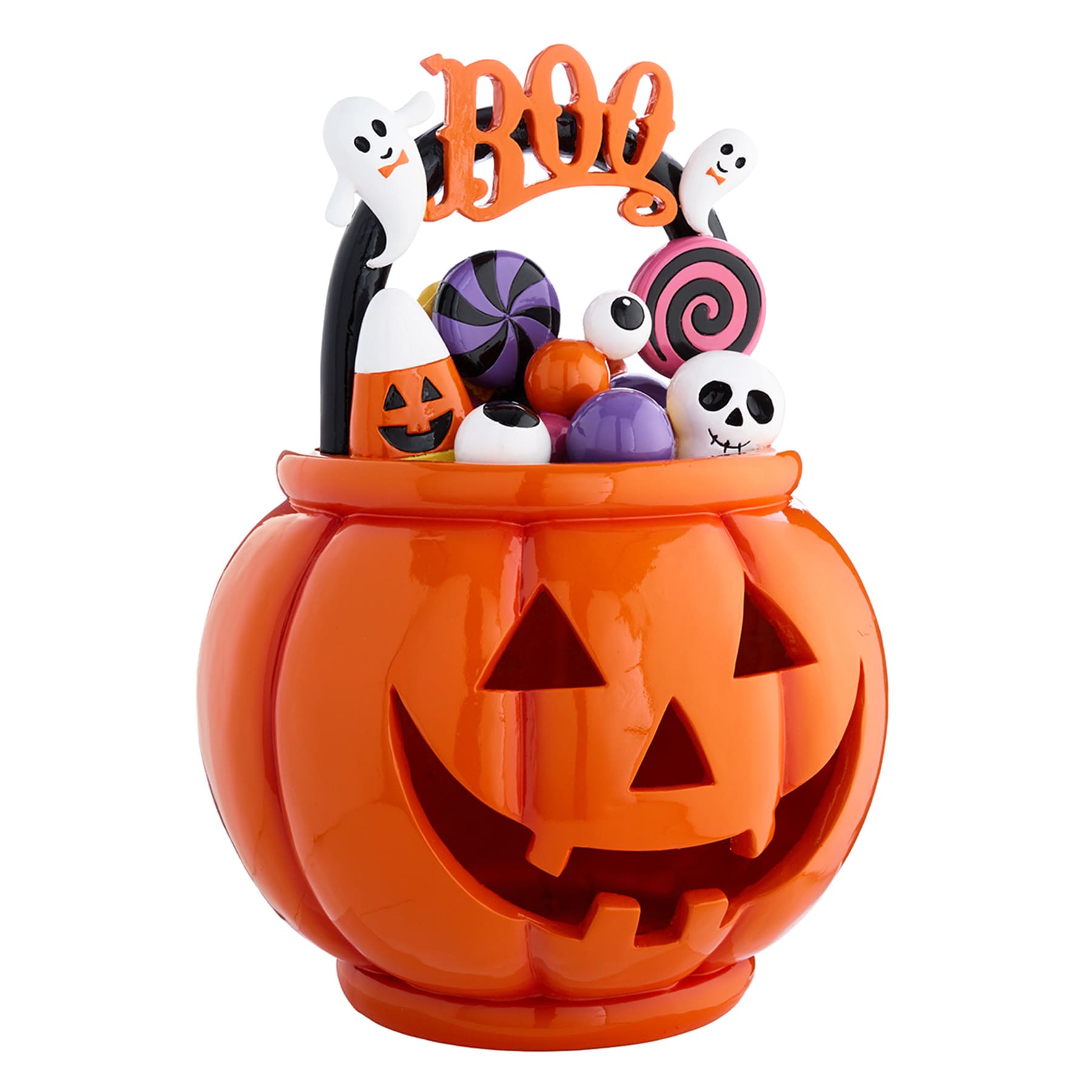 Happy Haunting LED Boo Pumpkin Bucket