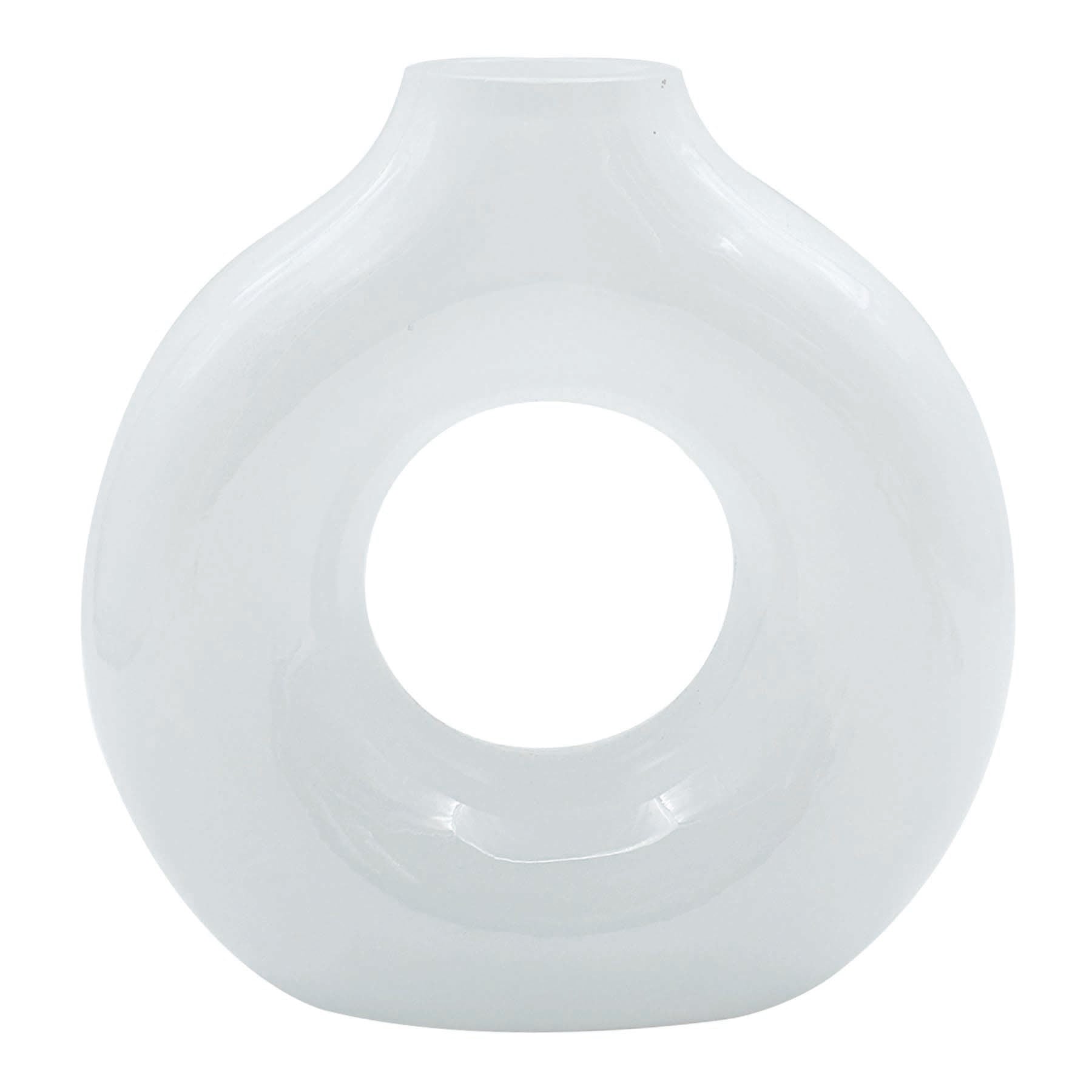 White Glass Vase, 6.7x7