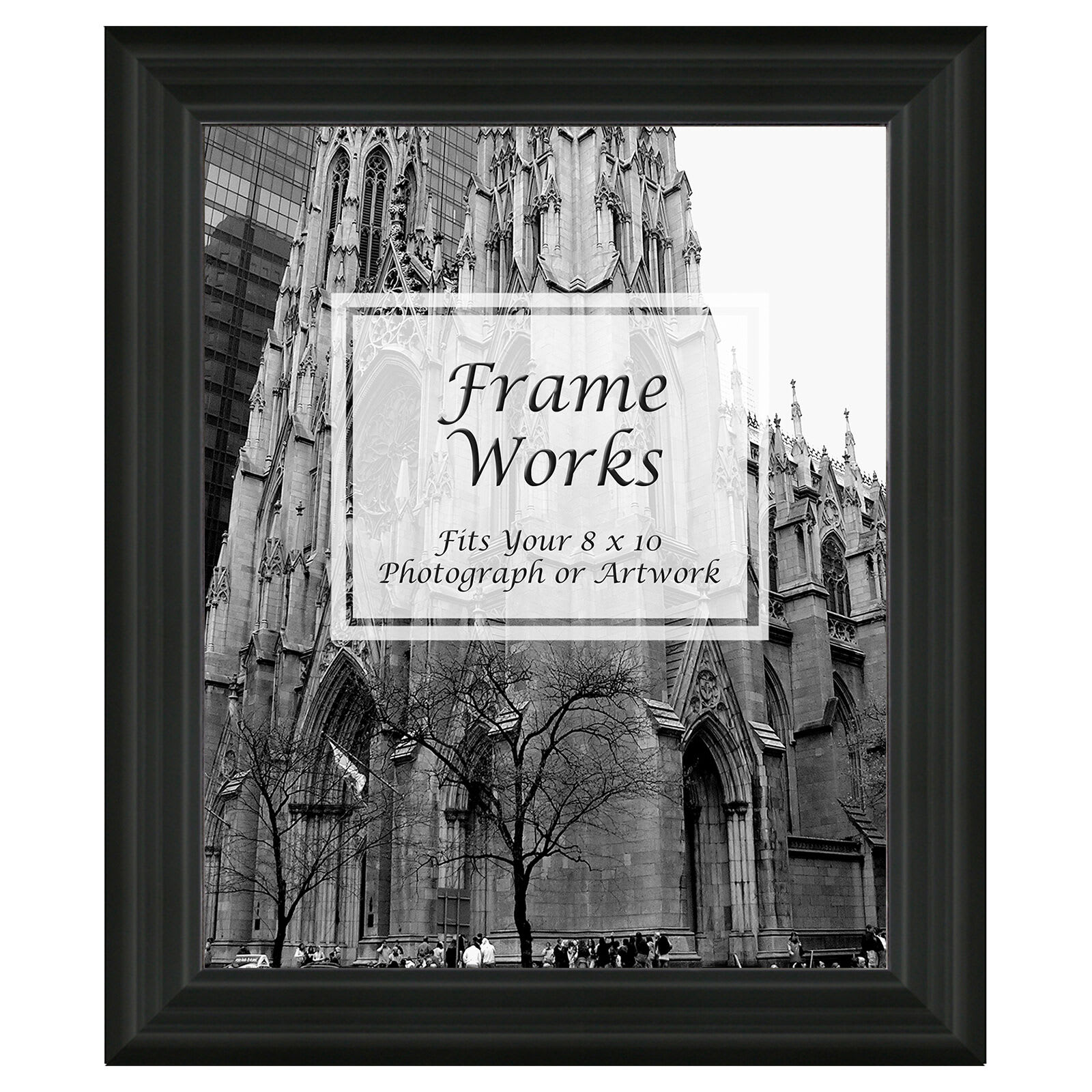 Wide Black Ridged Wall Frame, 8x10